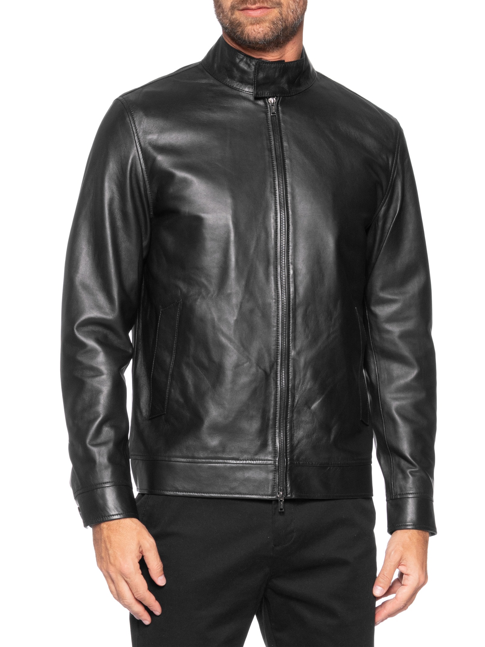 Jaqueta Masculina de Couro Harrington – Preto – Oficina Reserva
