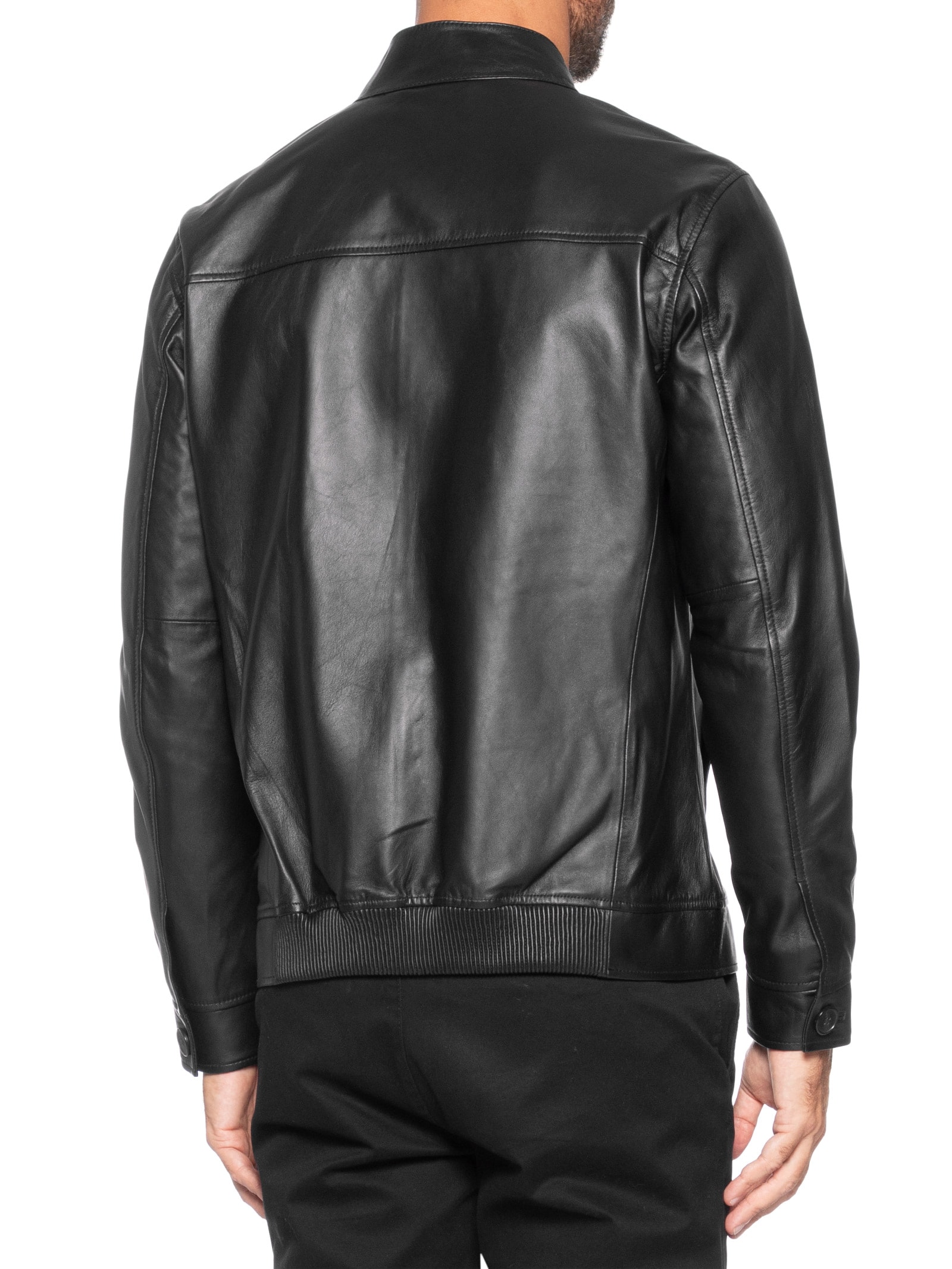 Jaqueta Masculina de Couro Harrington – Preto Oficina Reserva