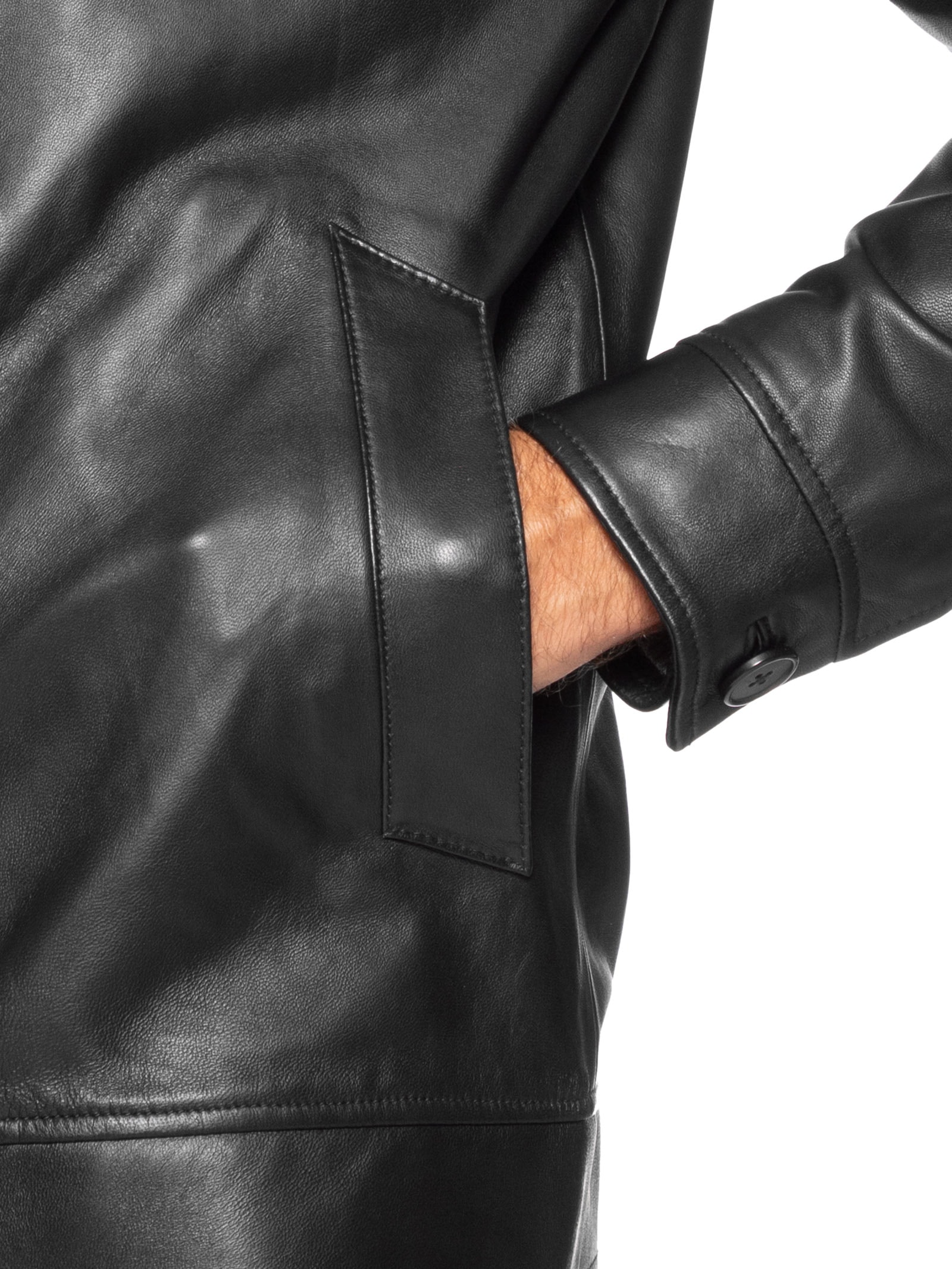 Jaqueta Masculina de Couro Harrington – Preto – Oficina Reserva