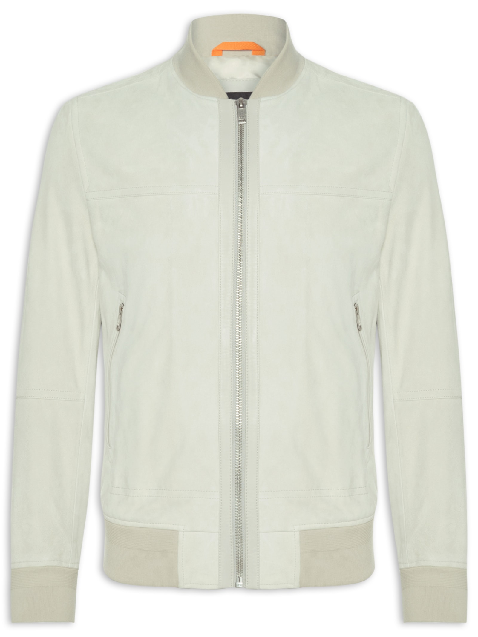 Jaqueta Masculina De Couro Johice Off White Boss