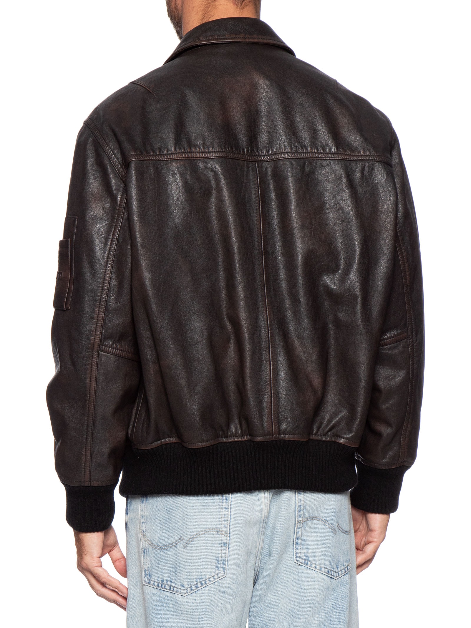 Jaqueta Masculina De Couro Laviat Preto Hugo