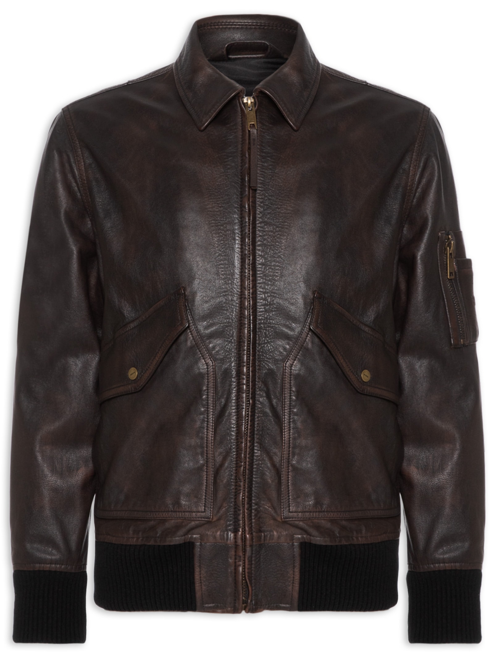 Jaqueta Masculina De Couro Laviat Preto Hugo