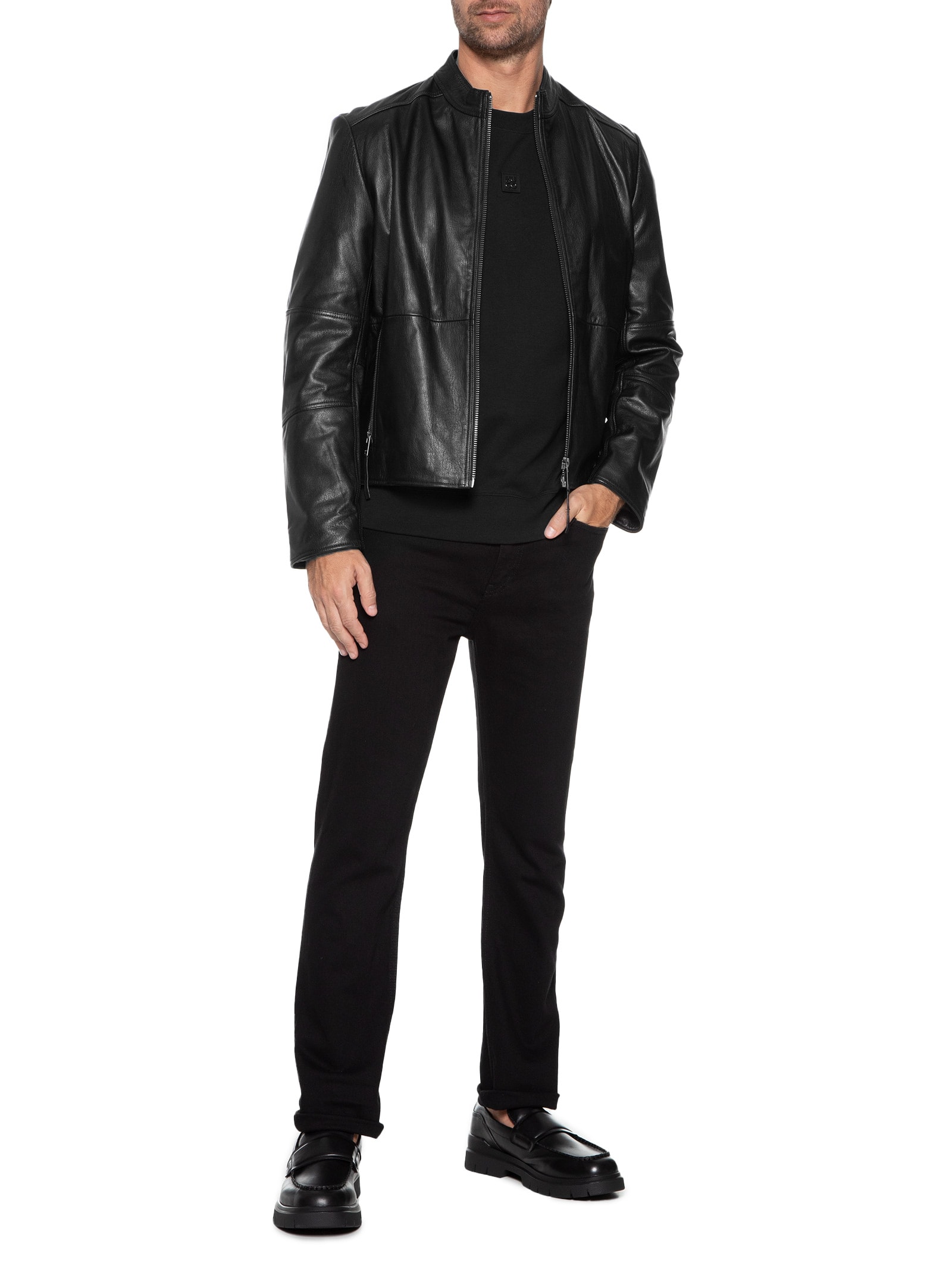 Hugo - Jaqueta Masculina De Couro Lokis - Preto