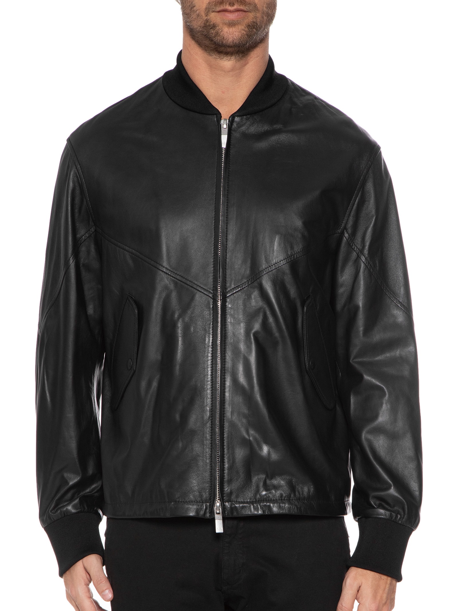 Jaqueta Masculina De Couro - Preto - Armani Exchange