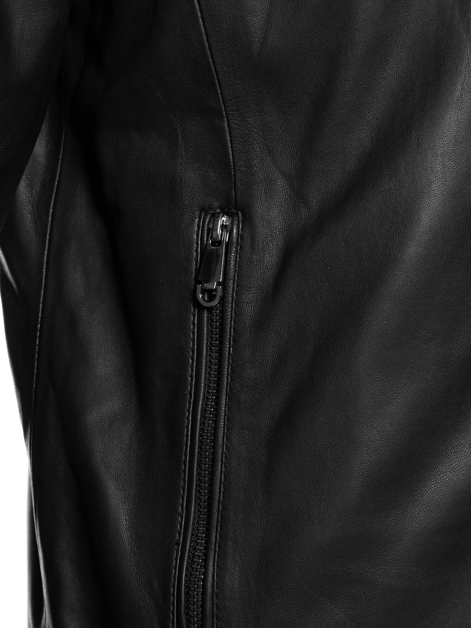 Jaqueta Masculina De Couro Preto '2 Essential