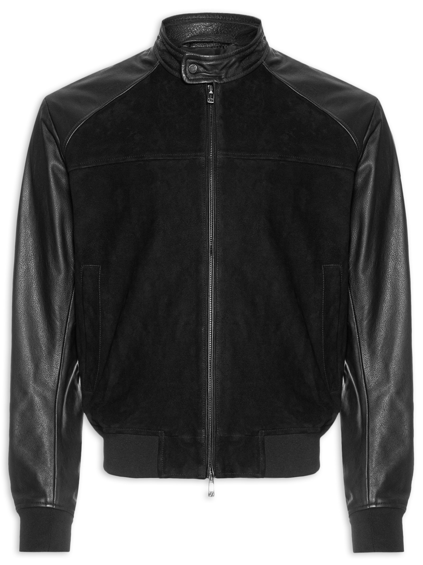 Jaqueta Masculina De Couro Preto Armani Exchange