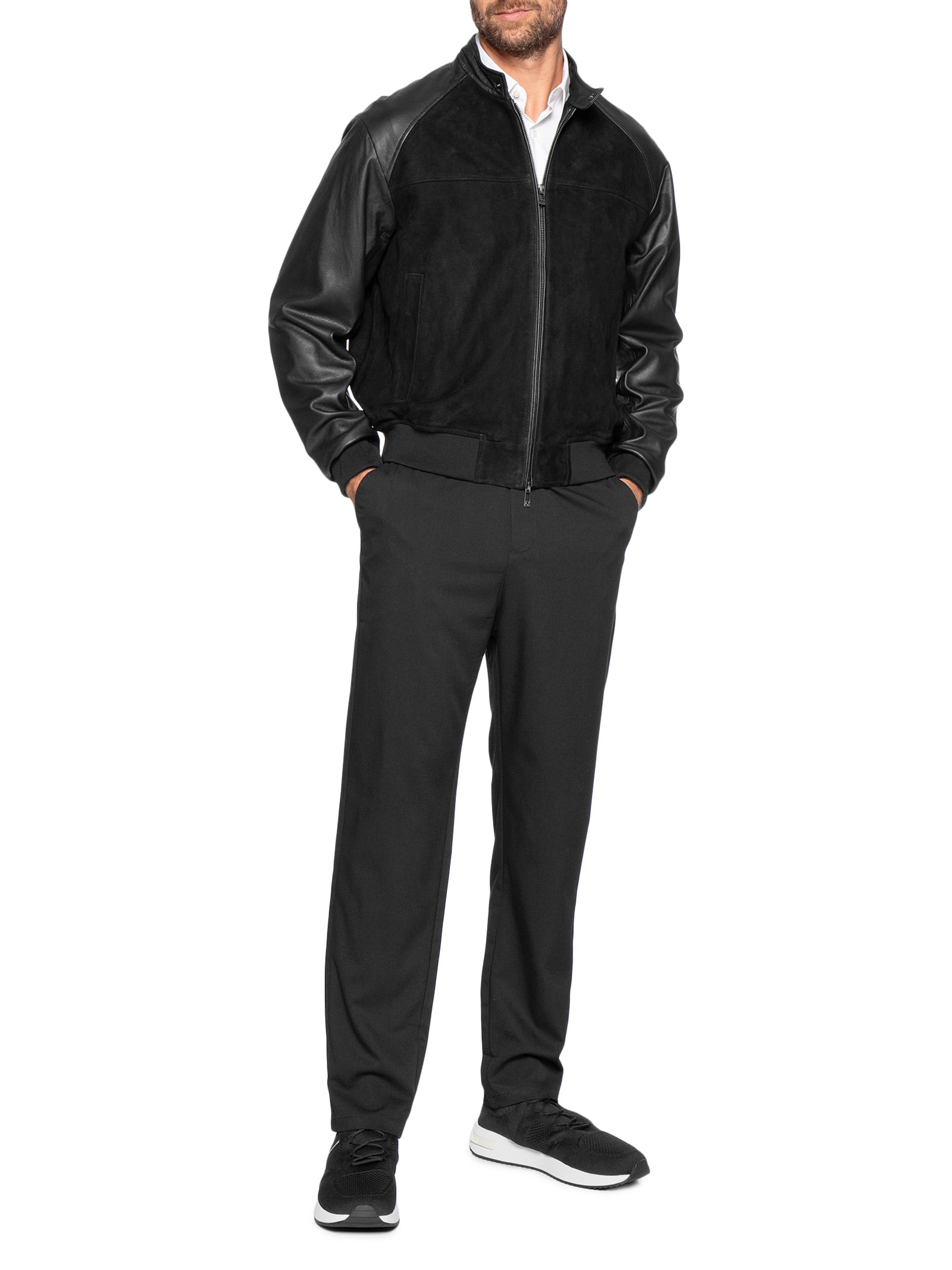 Jaqueta Masculina De Couro Preto Armani Exchange