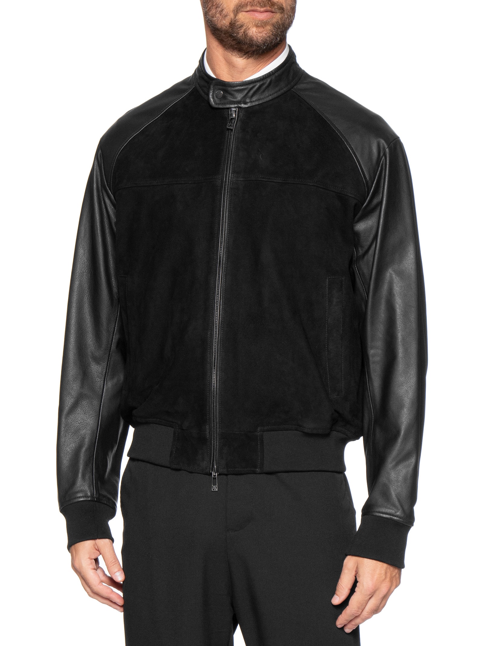 Jaqueta Masculina De Couro Preto Armani Exchange