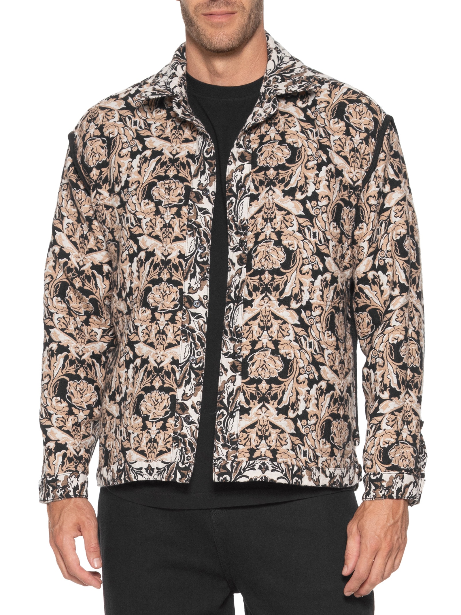 Osklen - Jaqueta Masculina de Jacquard Double Rose - Preto