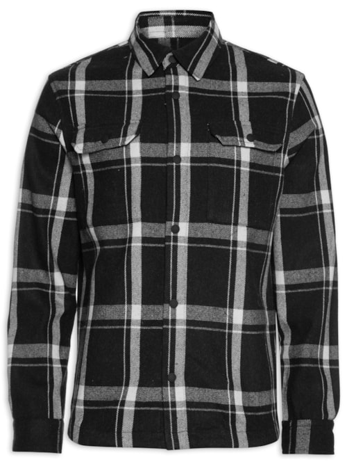 Jaqueta Masculina De Lã Relaxed Fit – Preto