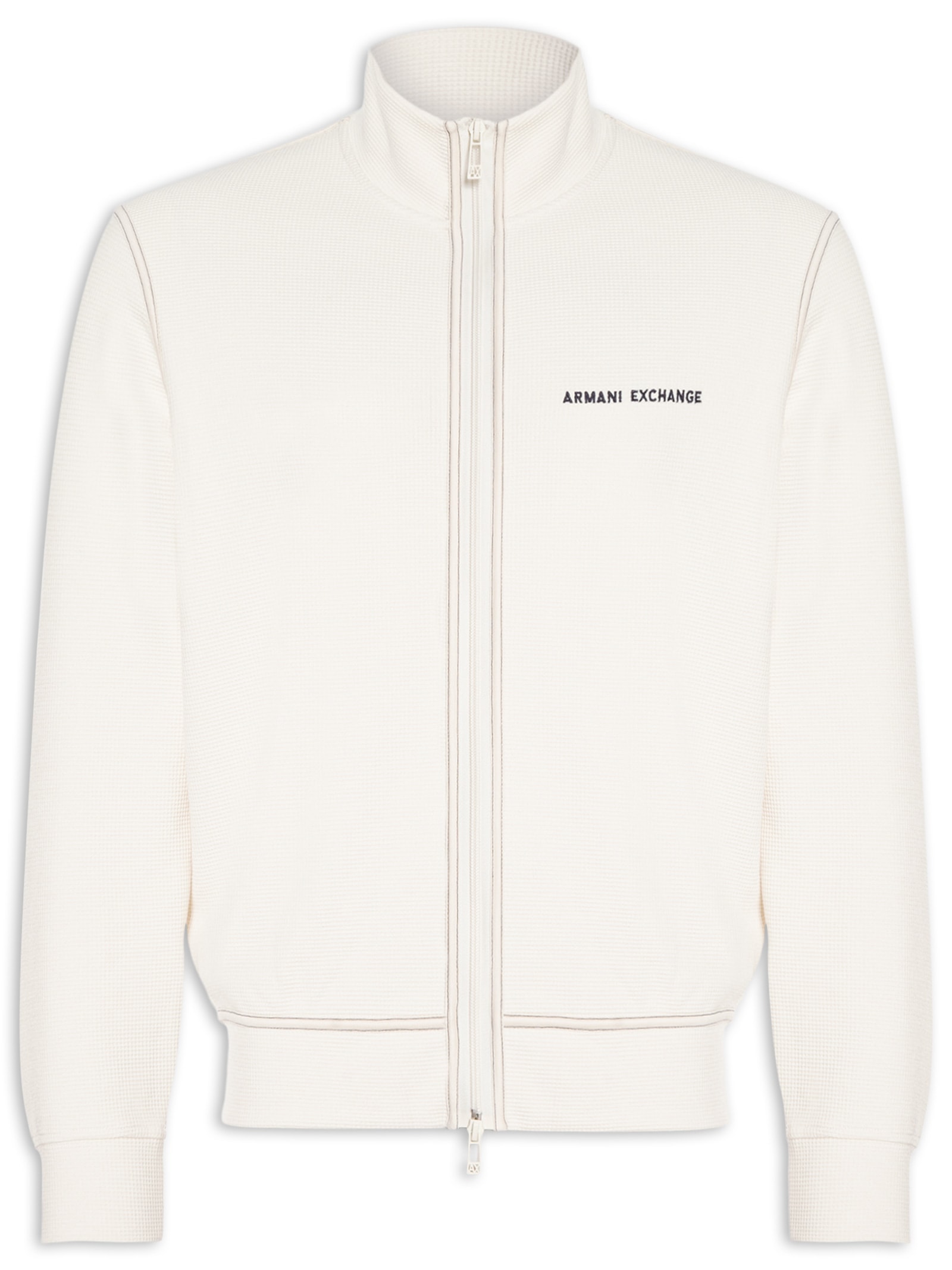 Jaqueta Masculina De Moletom Com Zíper Branco Armani Exchange