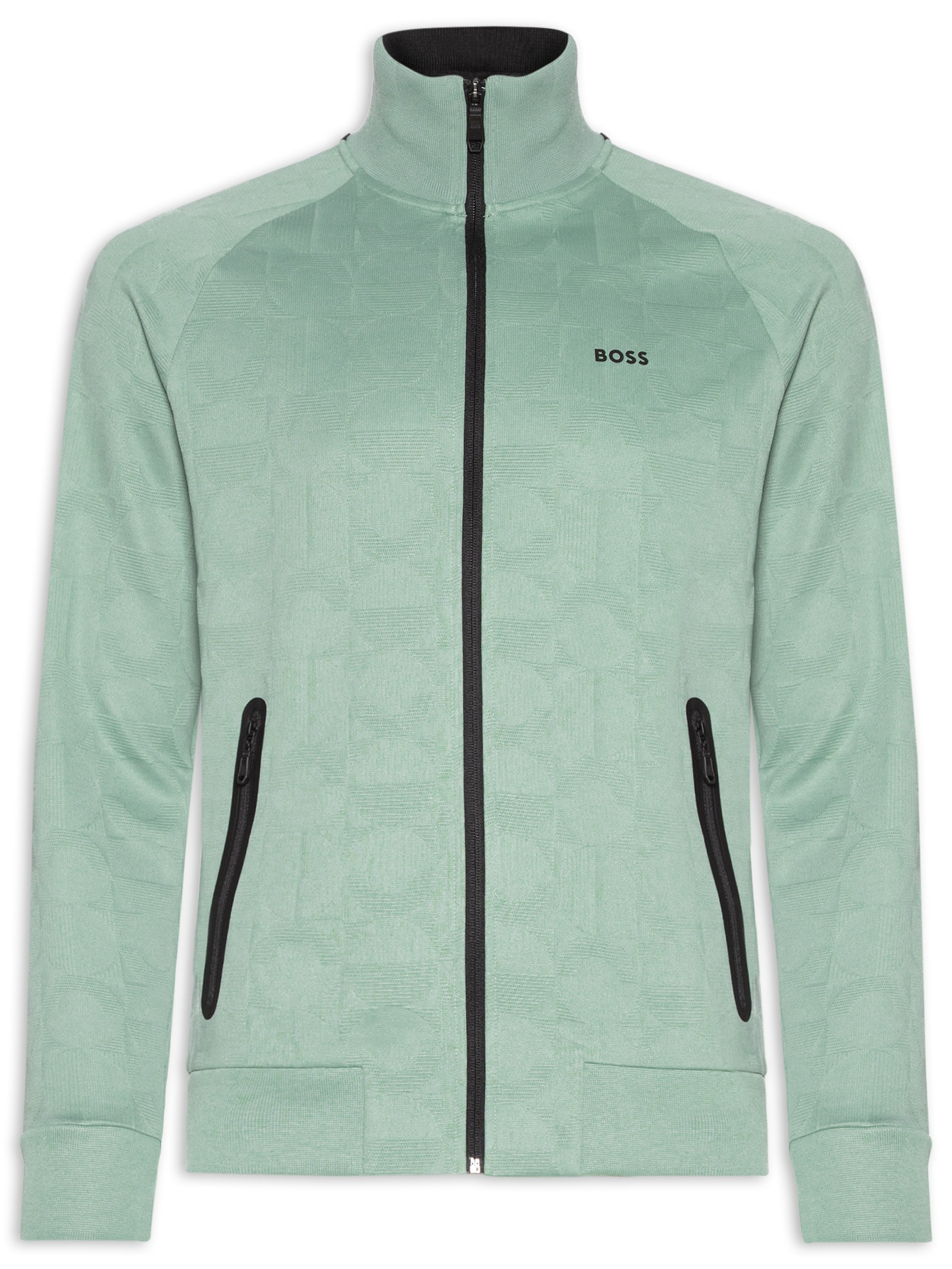 Jaqueta Masculina De Moletom Skarley Striped Verde Boss