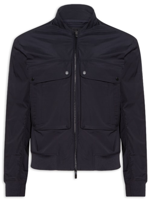 Jaqueta Masculina De Nylon com Bolsos – Azul