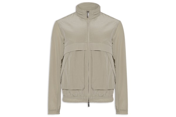 Jaqueta Masculina De Nylon com Bolsos - Marrom