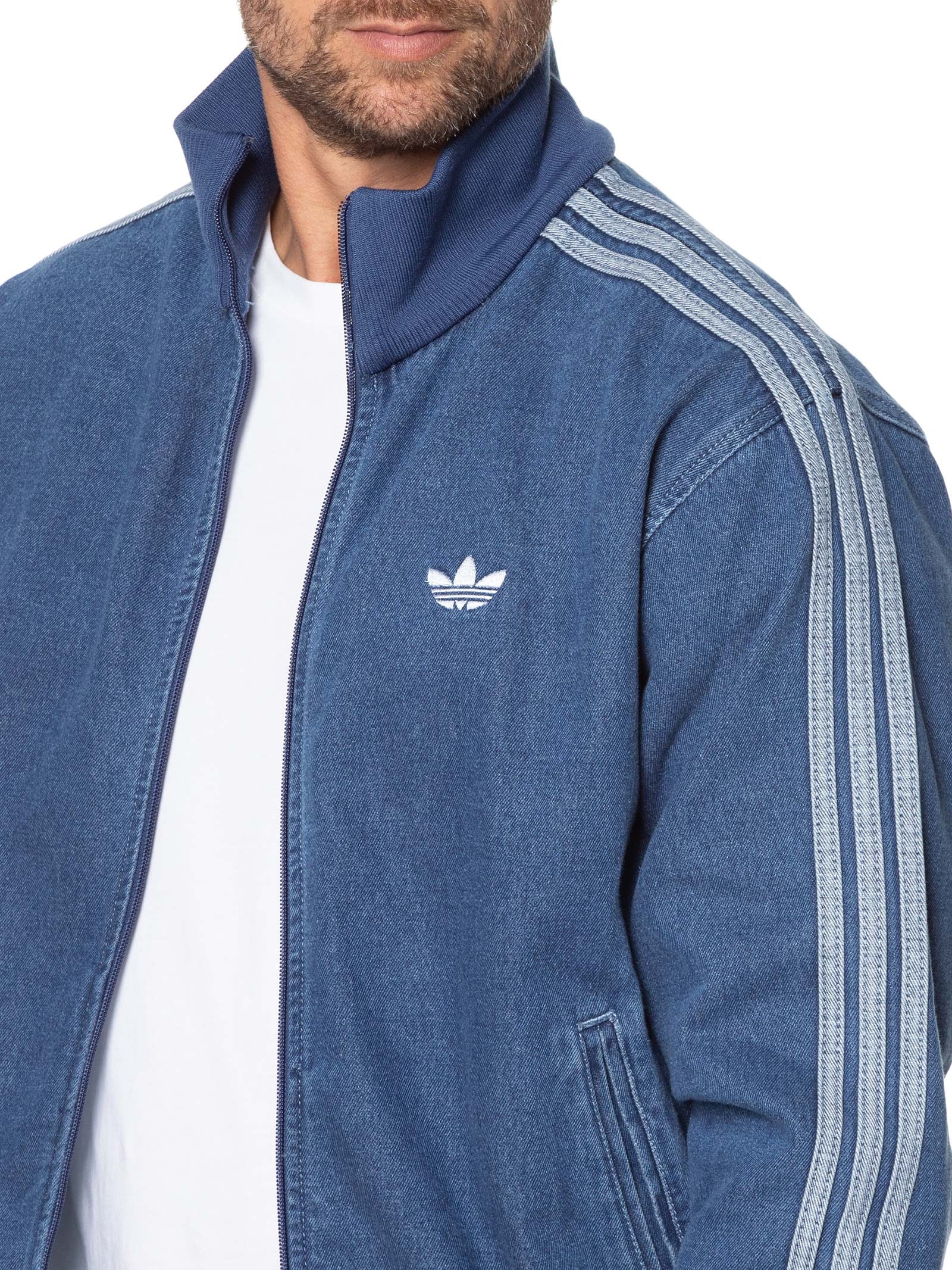 Adidas Originals - Jaqueta Masculina Denim Firebird TT - Azul