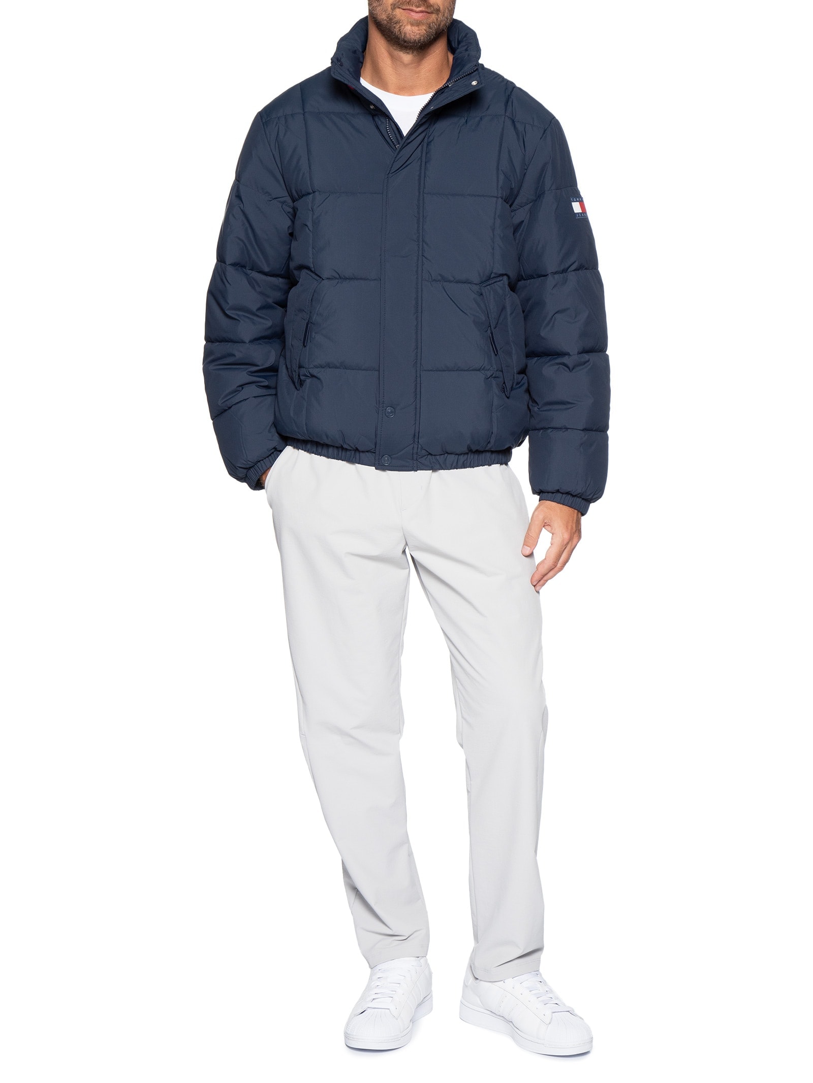 Jaqueta Masculina DNA Collar Puffer Azul Tommy Jeans