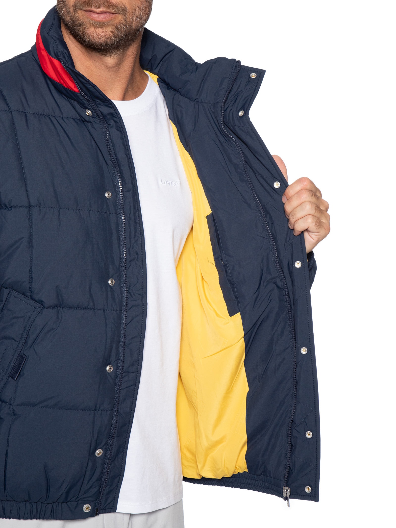 Jaqueta Masculina DNA Collar Puffer Azul Tommy Jeans