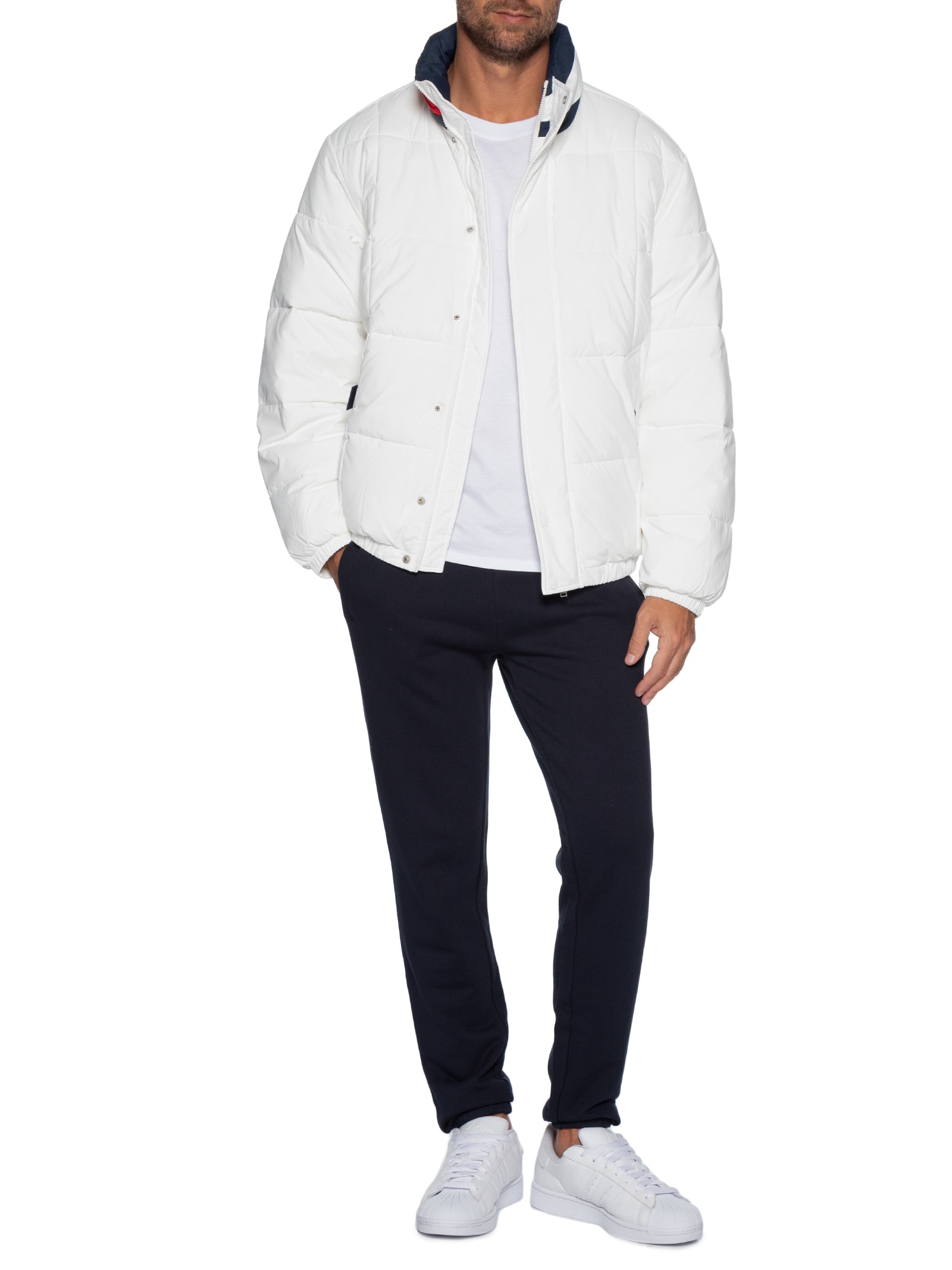 Jaqueta Masculina DNA Collar Puffer Branco Tommy Jeans