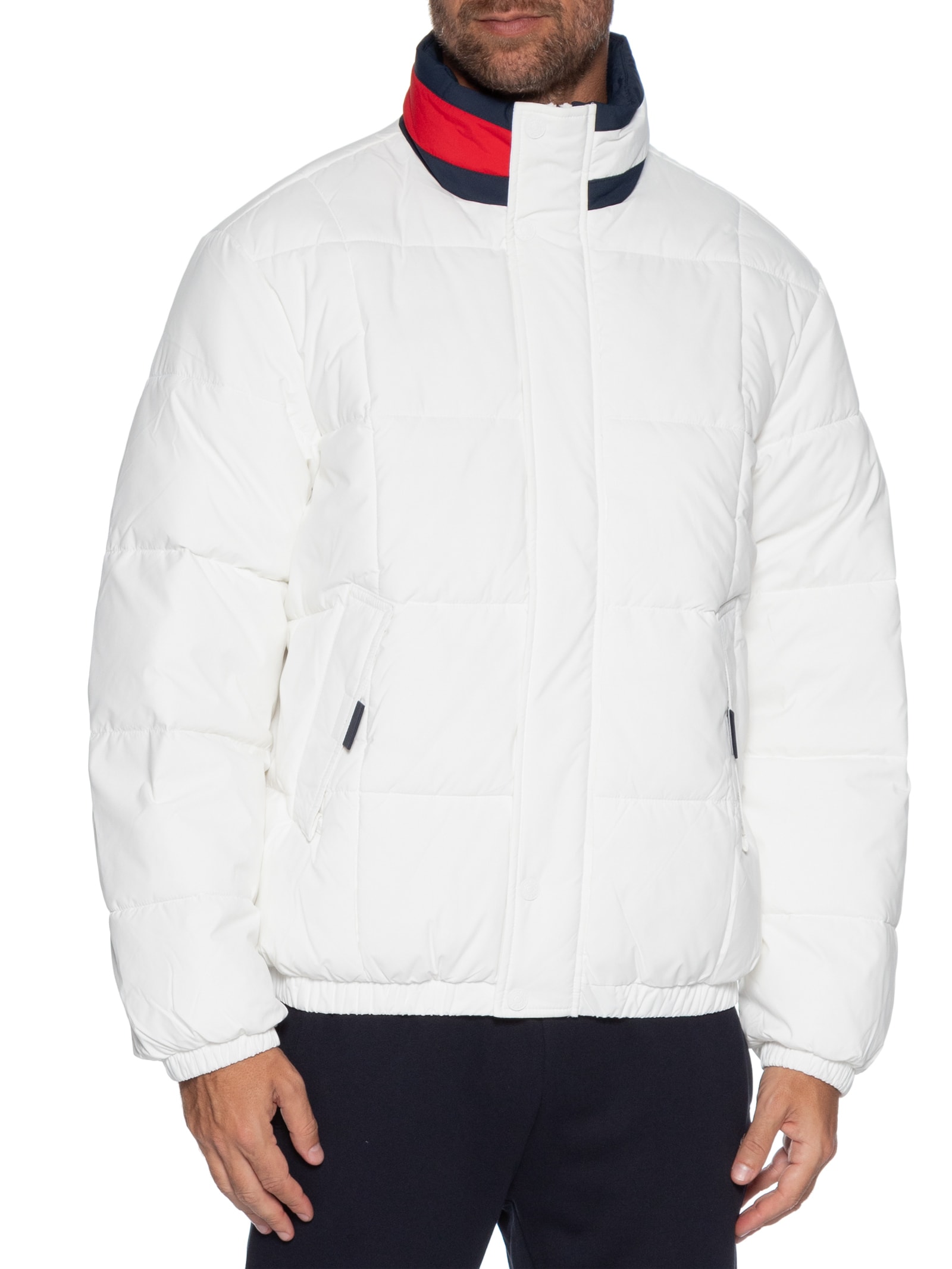 Jaqueta Masculina DNA Collar Puffer Branco Tommy Jeans