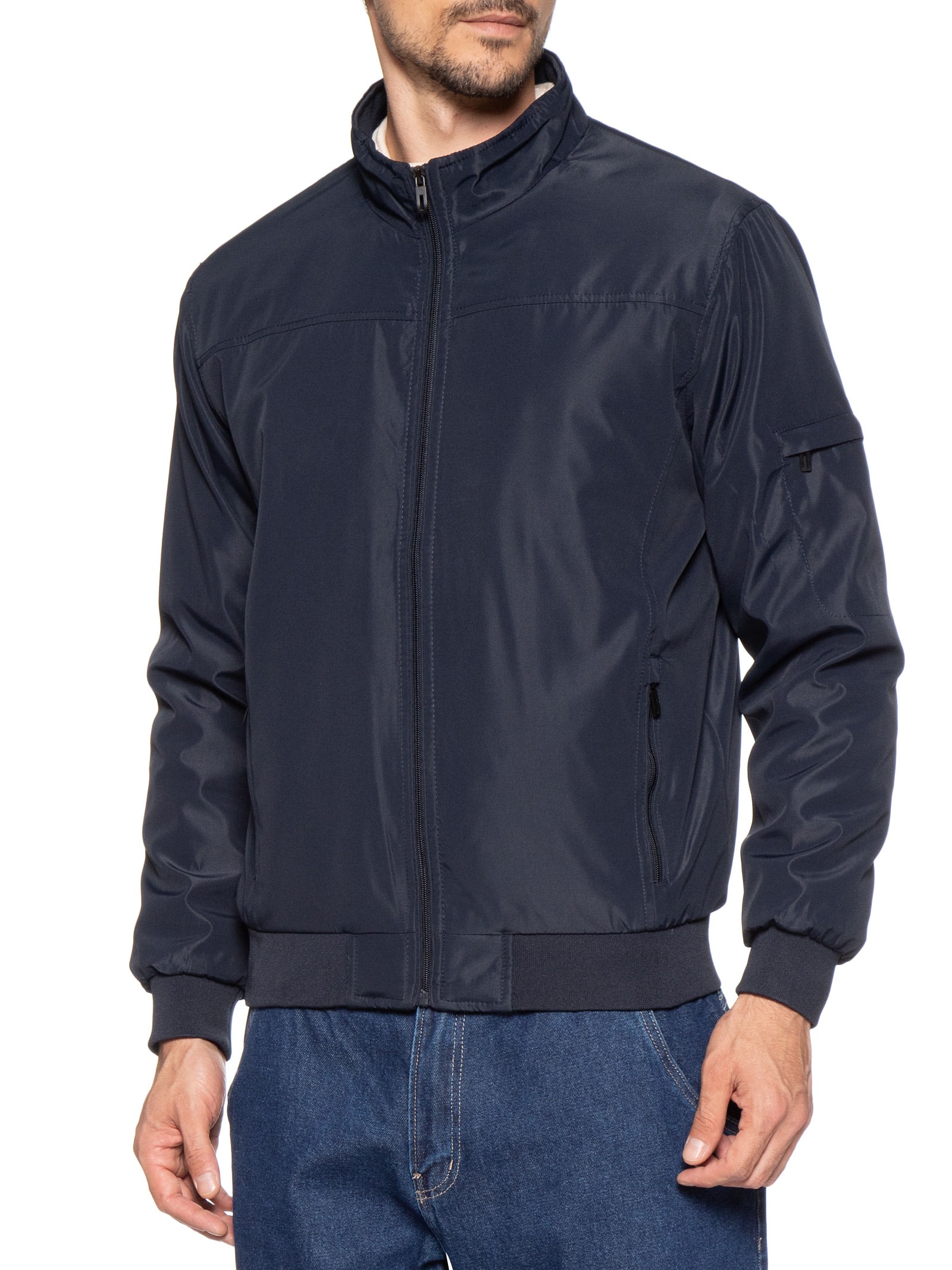 Jaqueta Masculina Dupla Face Azul Basiq Men