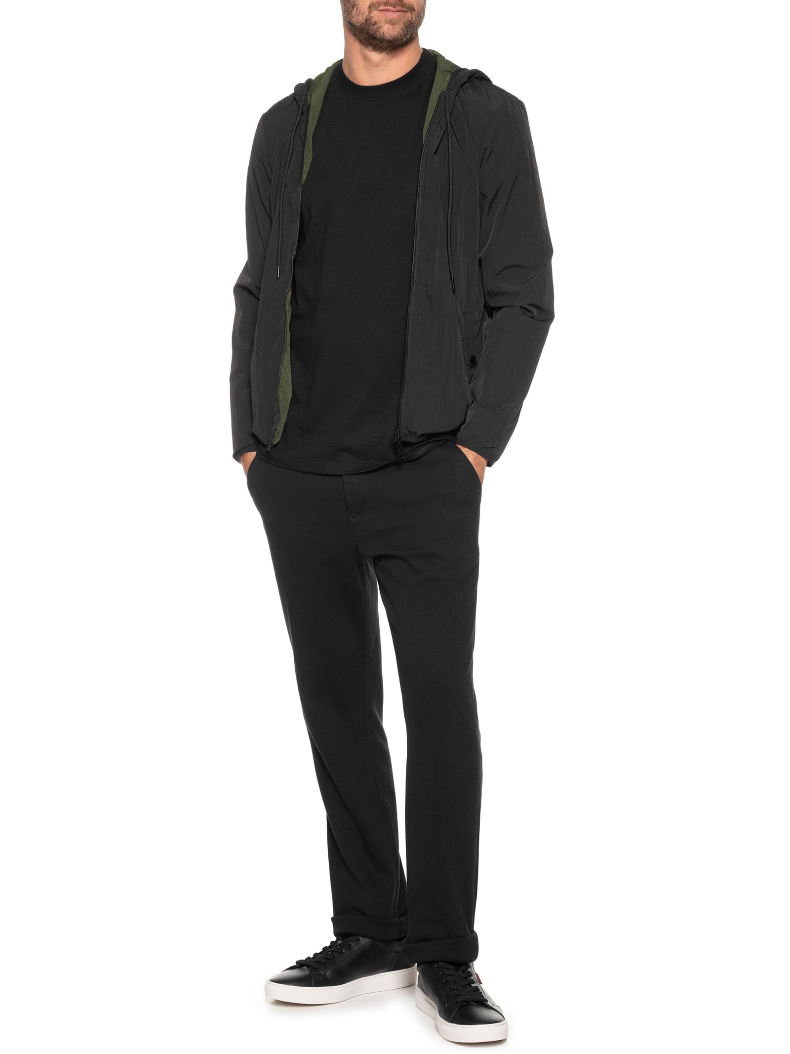 Jaqueta Masculina Dupla Face Nylon Tech Preto Foxton