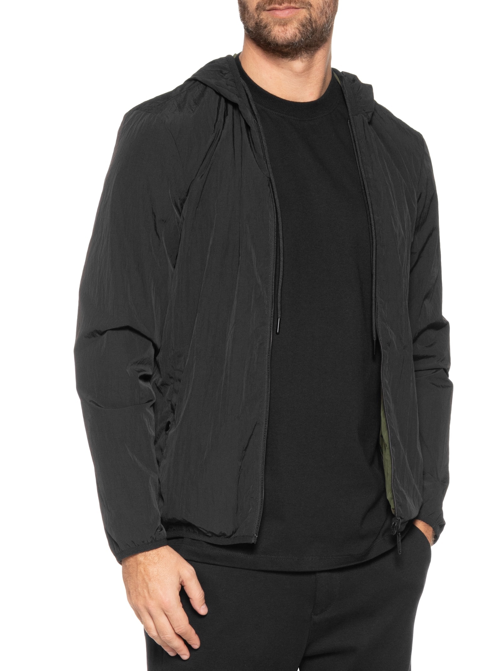 Jaqueta Masculina Dupla Face Nylon Tech Preto Foxton