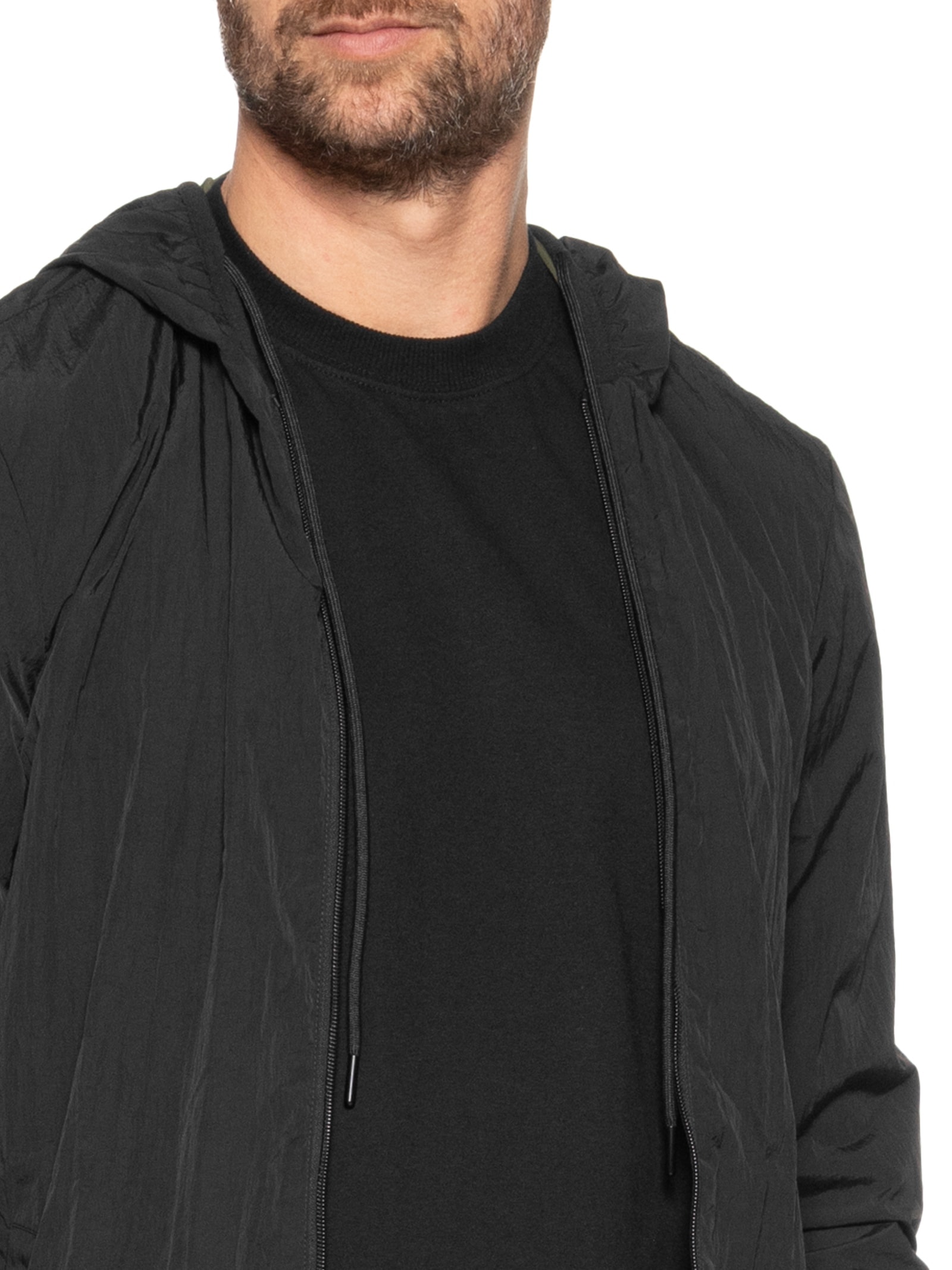 Jaqueta Masculina Dupla Face Nylon Tech Preto Foxton