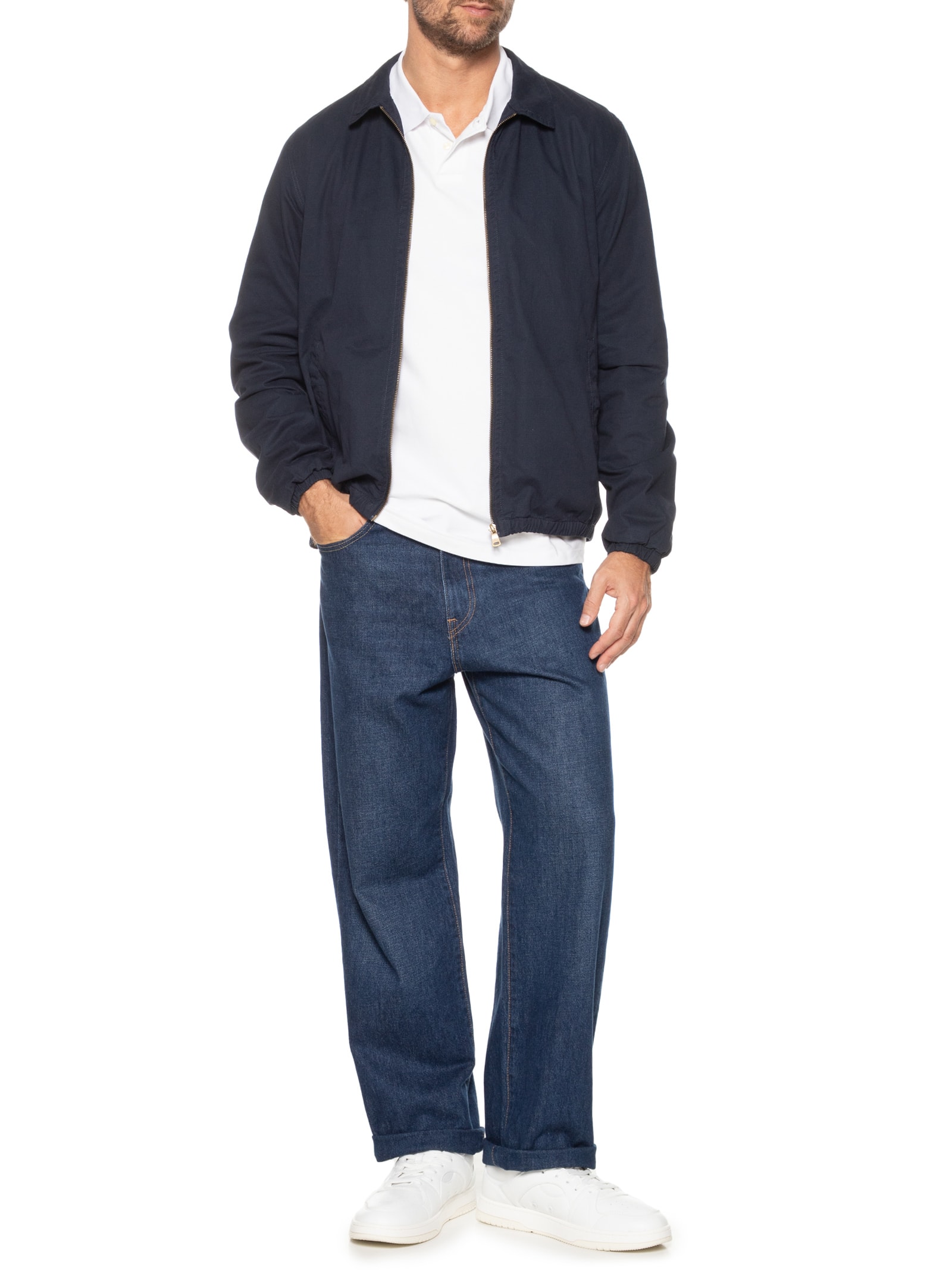 Jaqueta Masculina em Algodão Sarjada Azul '2 Essential