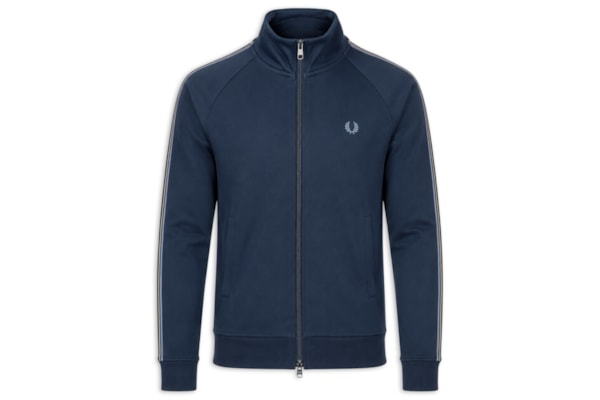 Jaqueta Masculina Esportiva Detalhe Faixa Dupla - Azul