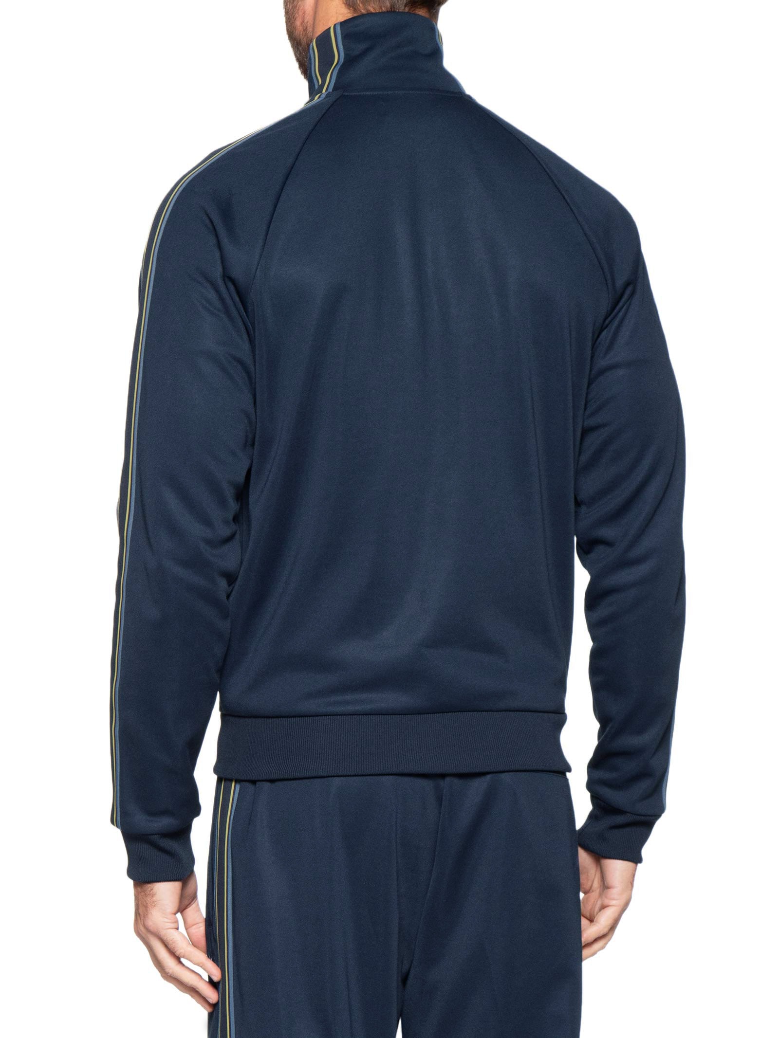 Jaqueta Masculina Esportiva Detalhe Faixa Dupla Azul Fred Perry