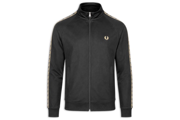 Jaqueta Masculina Esportiva Detalhe Faixa Dupla - Preto