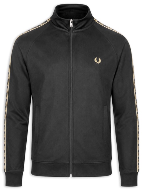 Jaqueta Masculina Esportiva Detalhe Faixa Dupla – Preto