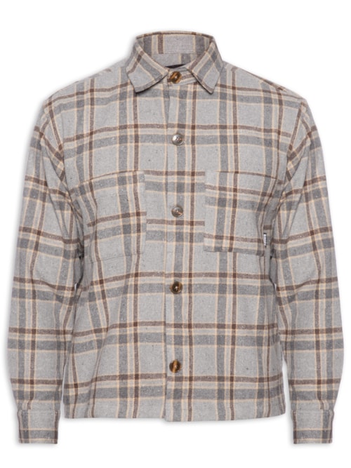 Jaqueta Masculina Flannel Fogtrail Square – Cinza