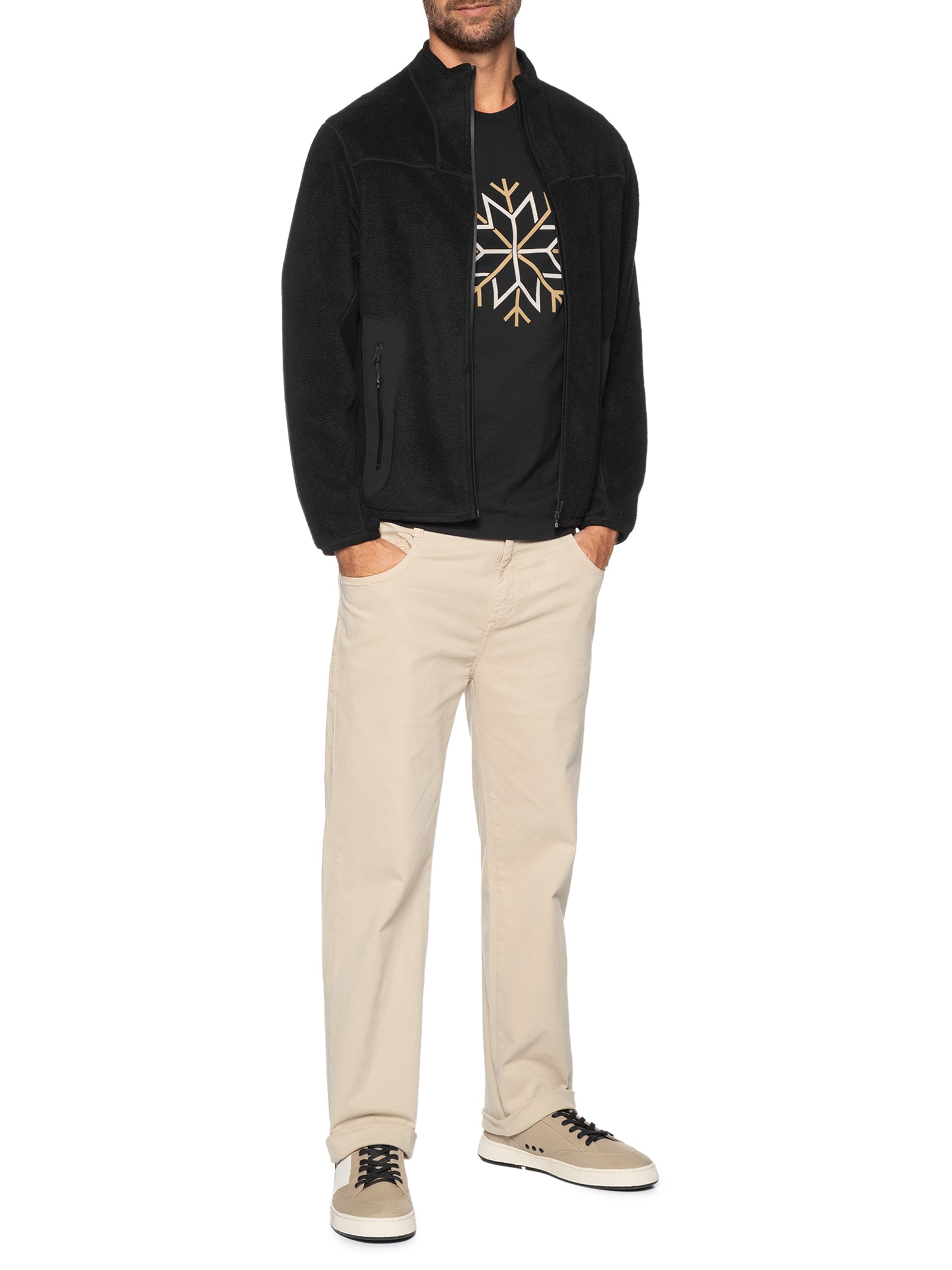 Jaqueta Masculina Fleece Kobe Preto Osklen