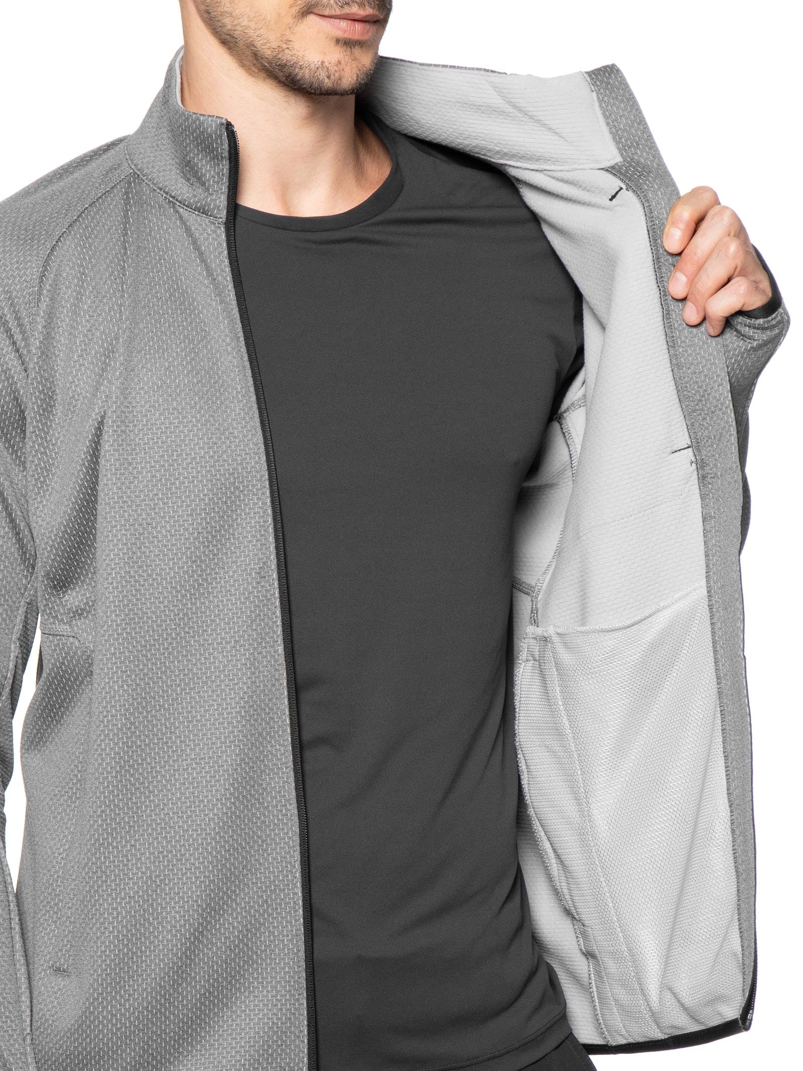 Jaqueta Masculina Fleece Triple Canyon™ Grid Full Zip Cinza Columbia