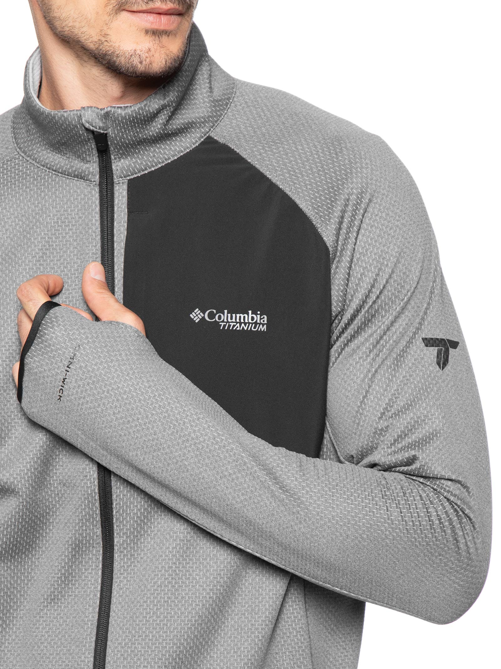 Jaqueta Masculina Fleece Triple Canyon™ Grid Full Zip Cinza Columbia