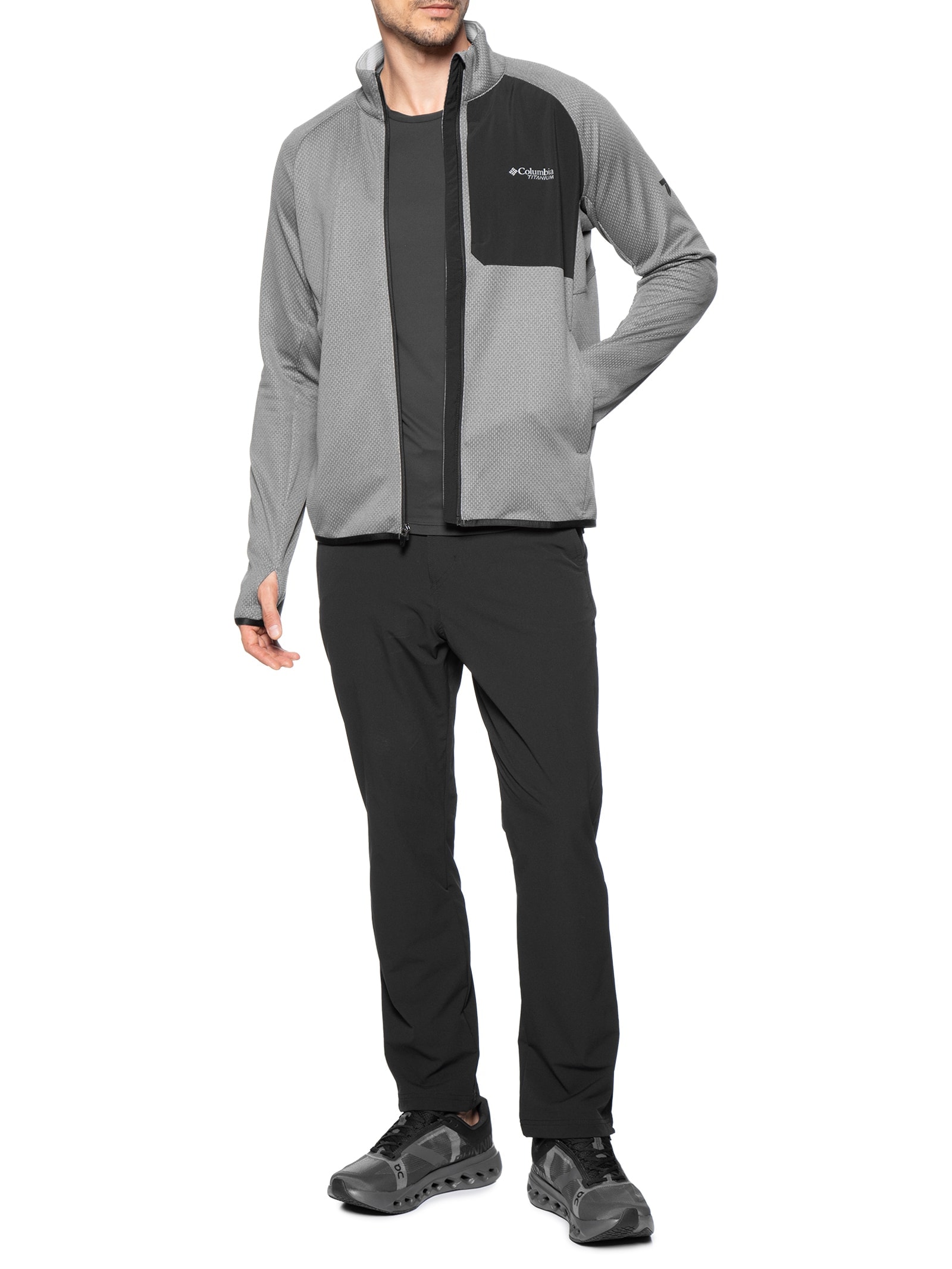 Jaqueta Masculina Fleece Triple Canyon™ Grid Full Zip Cinza Columbia