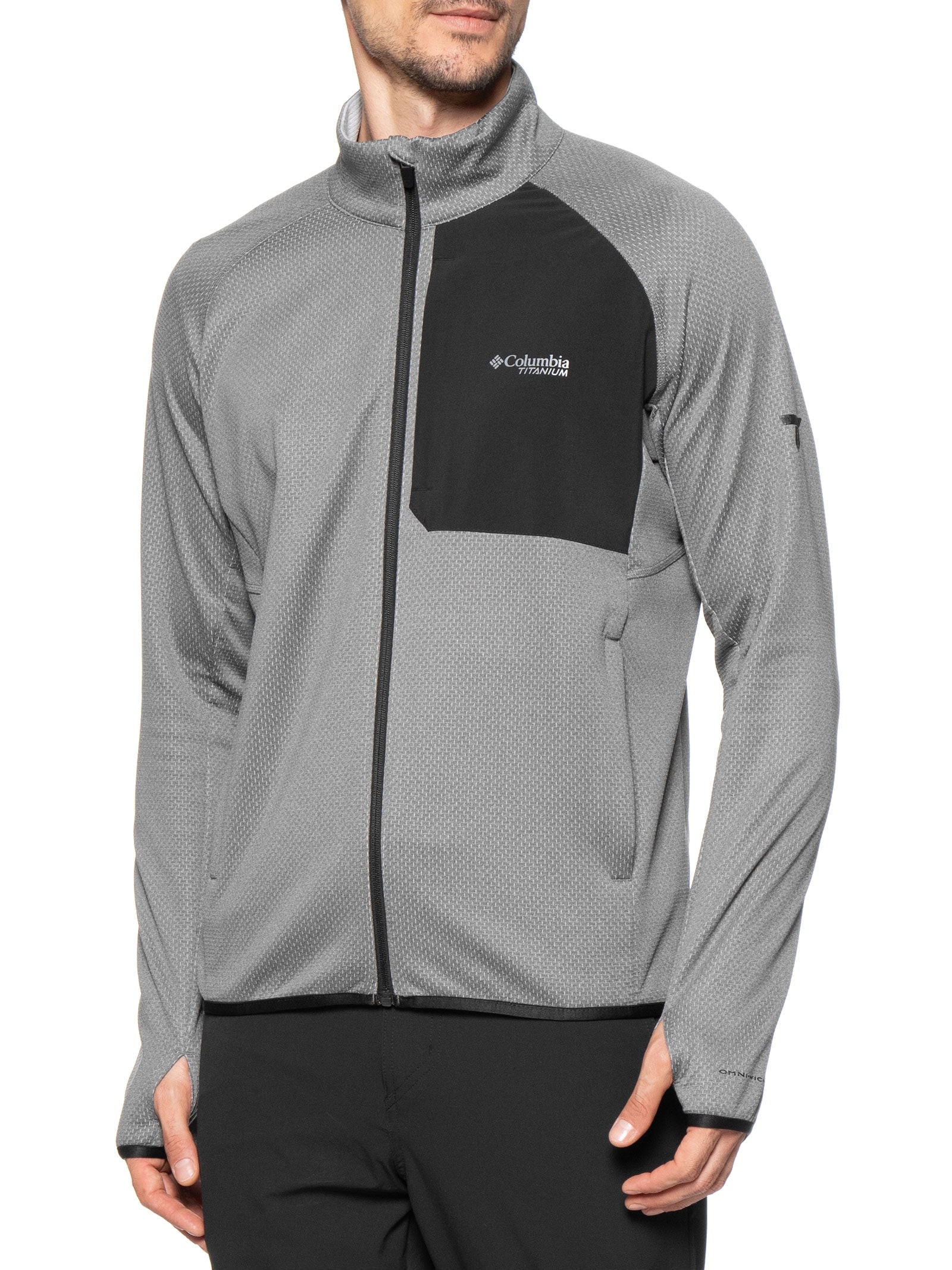 Jaqueta Masculina Fleece Triple Canyon™ Grid Full Zip Cinza Columbia