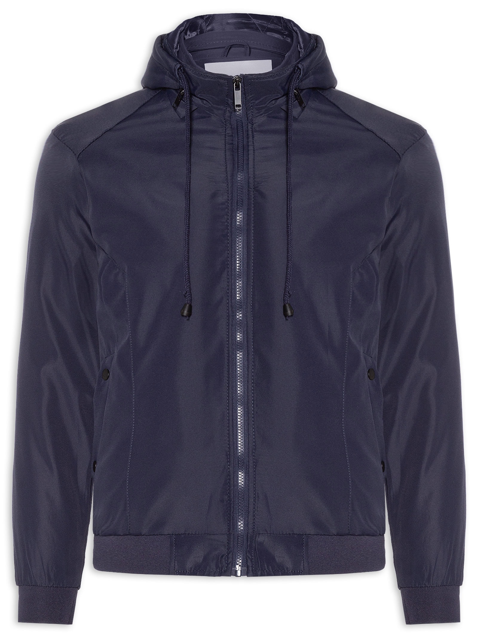 Jaqueta Masculina Forrada Com Gorro Azul Basiq Men