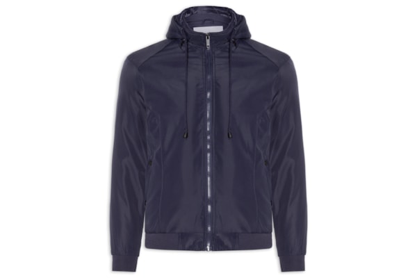 Jaqueta Masculina Forrada Com Gorro - Azul