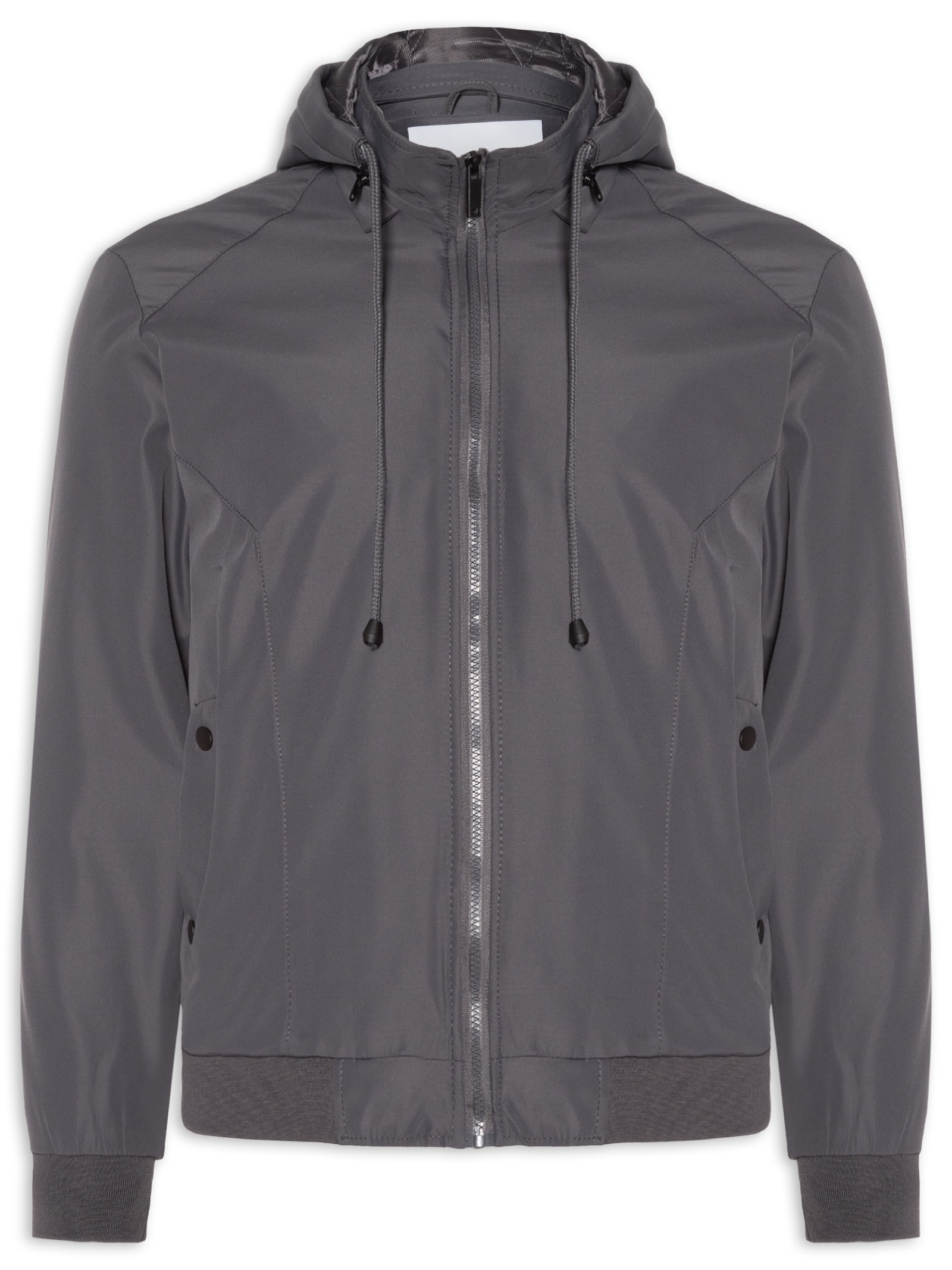 Jaqueta Masculina Forrada Com Gorro Cinza Basiq Men