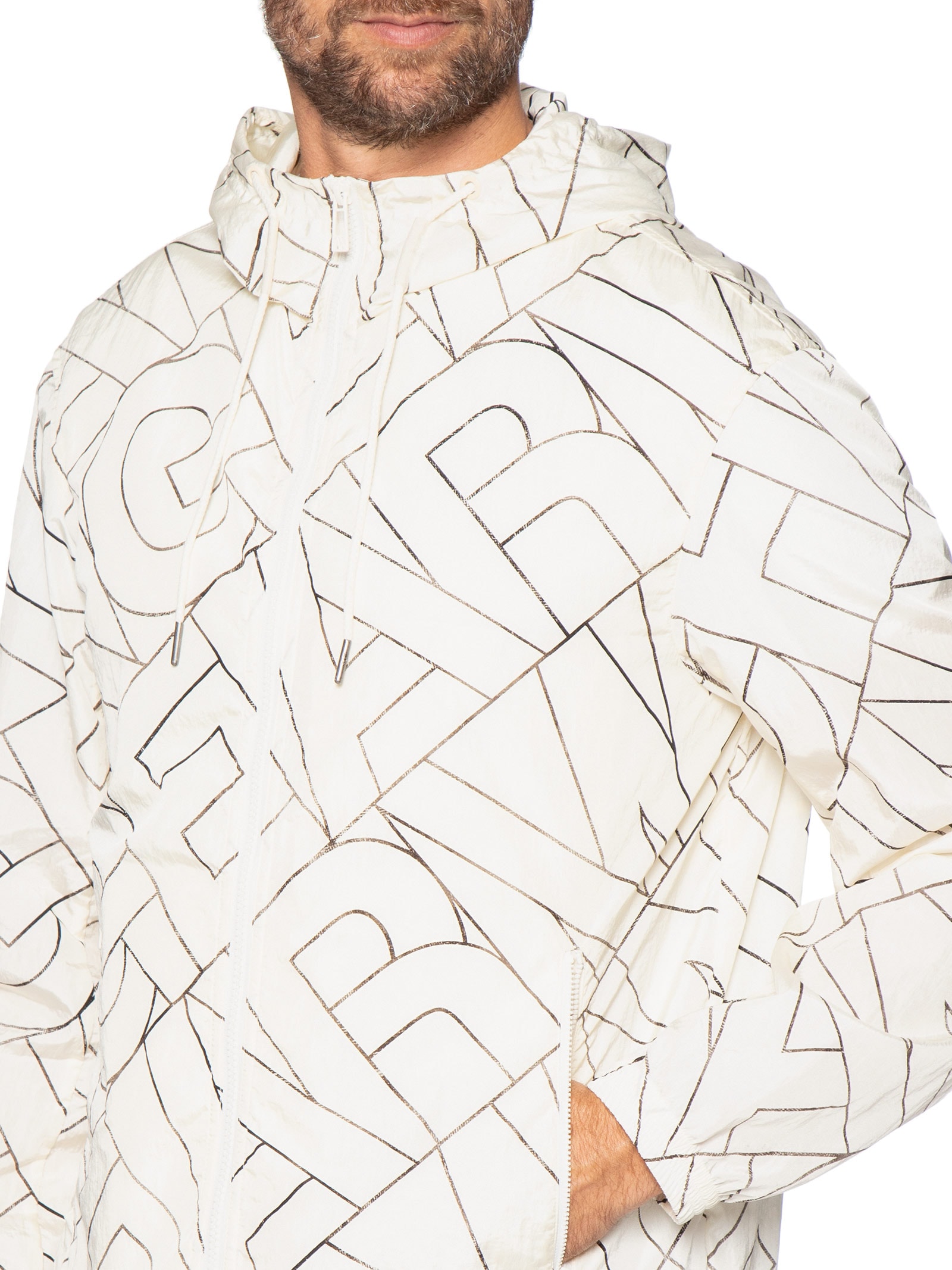 Jaqueta Masculina Full Logo Fashion Branco Armani Exchange