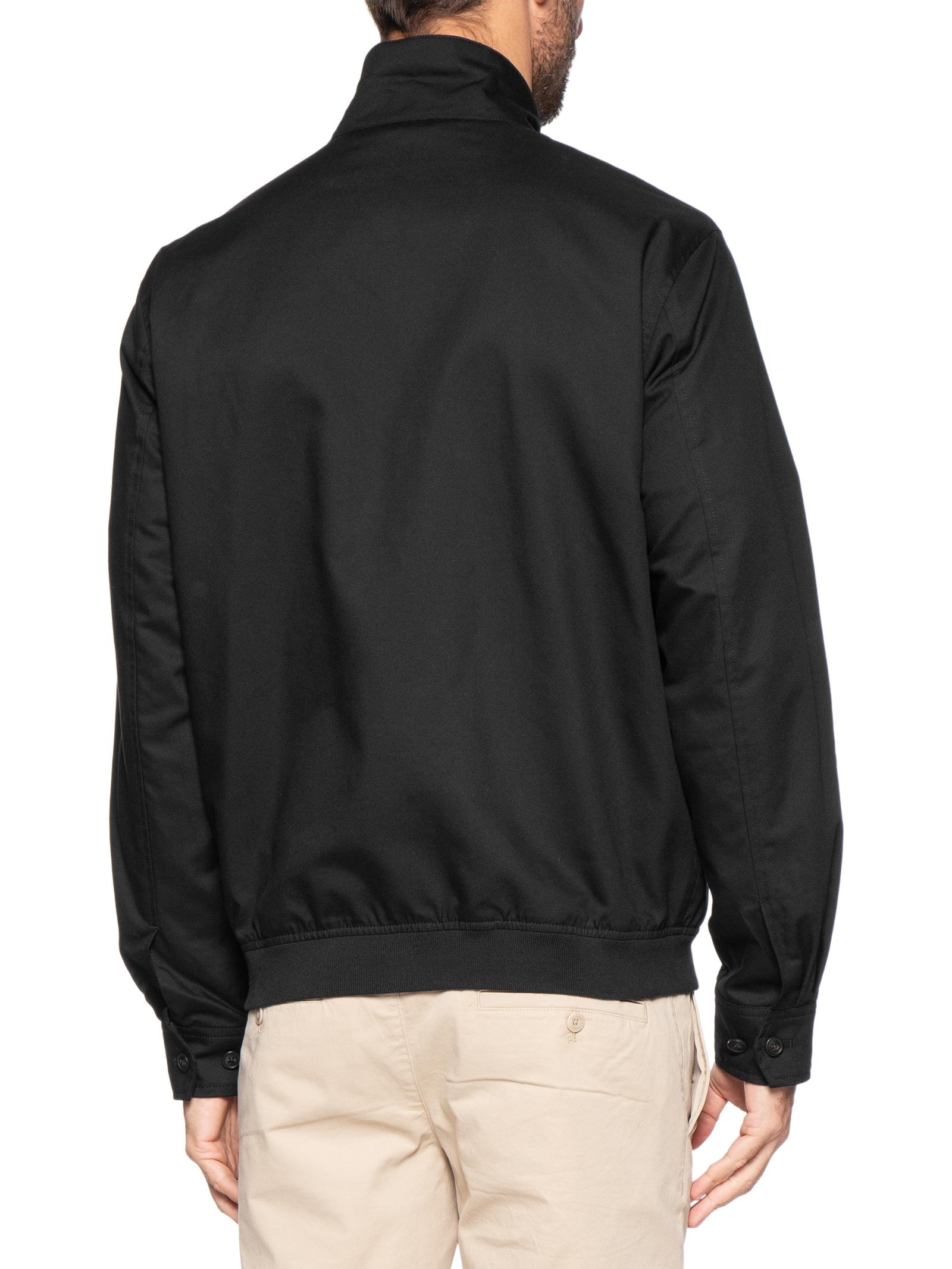 Jaqueta Masculina Harrington Regular Fit Em Twill Preto Fred Perry