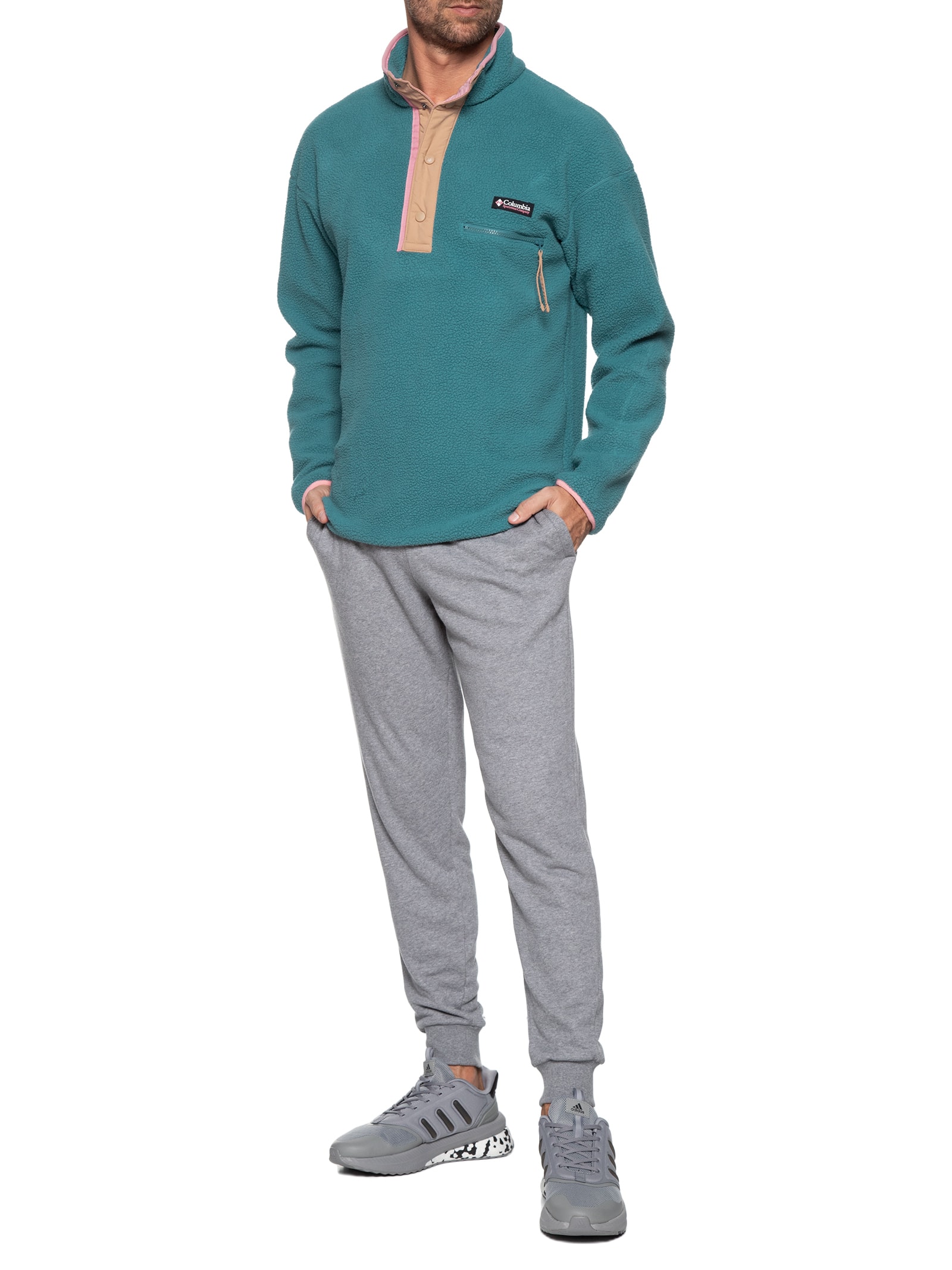 Jaqueta Masculina Helvetia™ Half Snap Fleece - Verde - Columbia