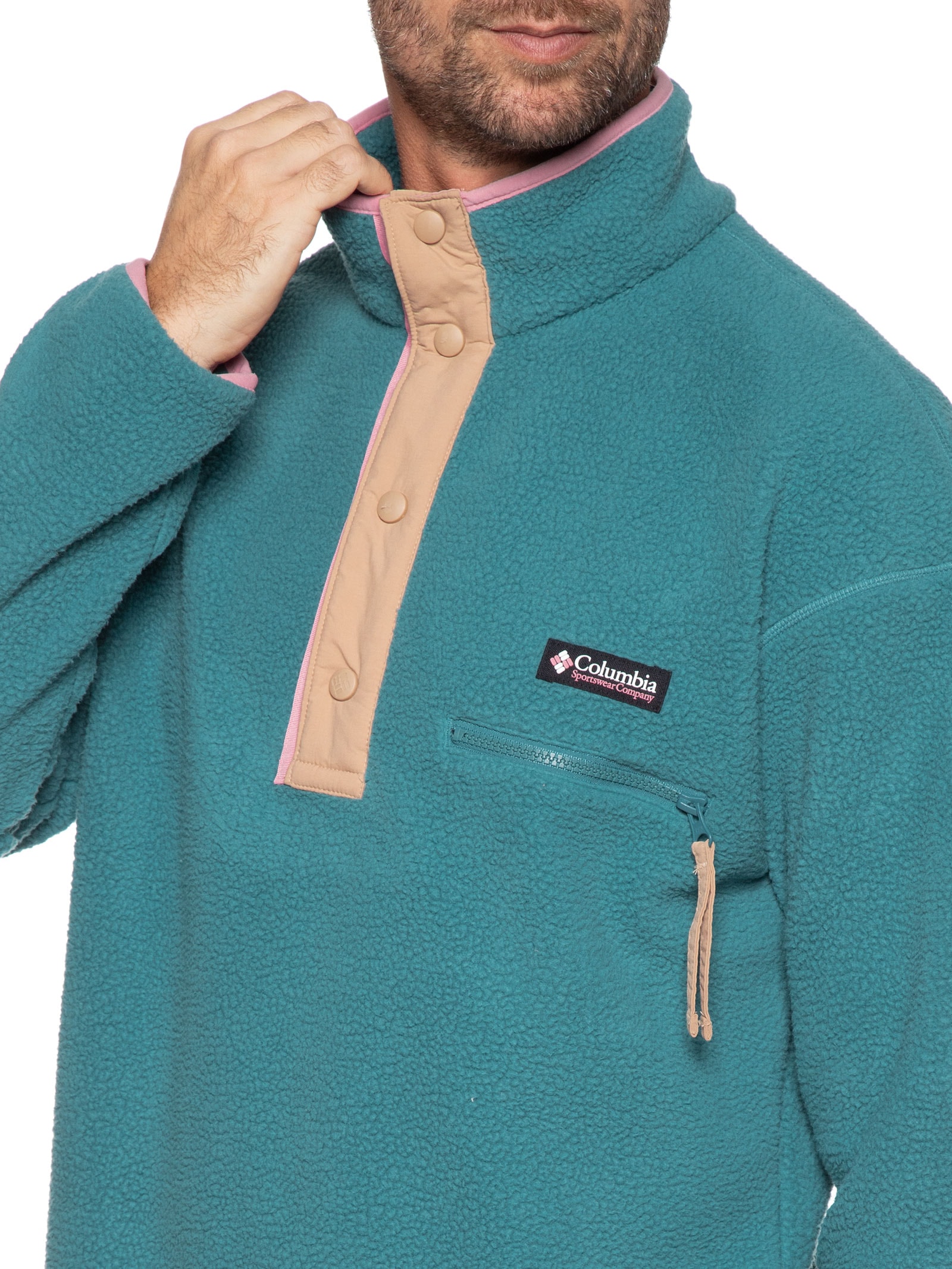 Jaqueta Masculina Helvetia™ Half Snap Fleece - Verde - Columbia