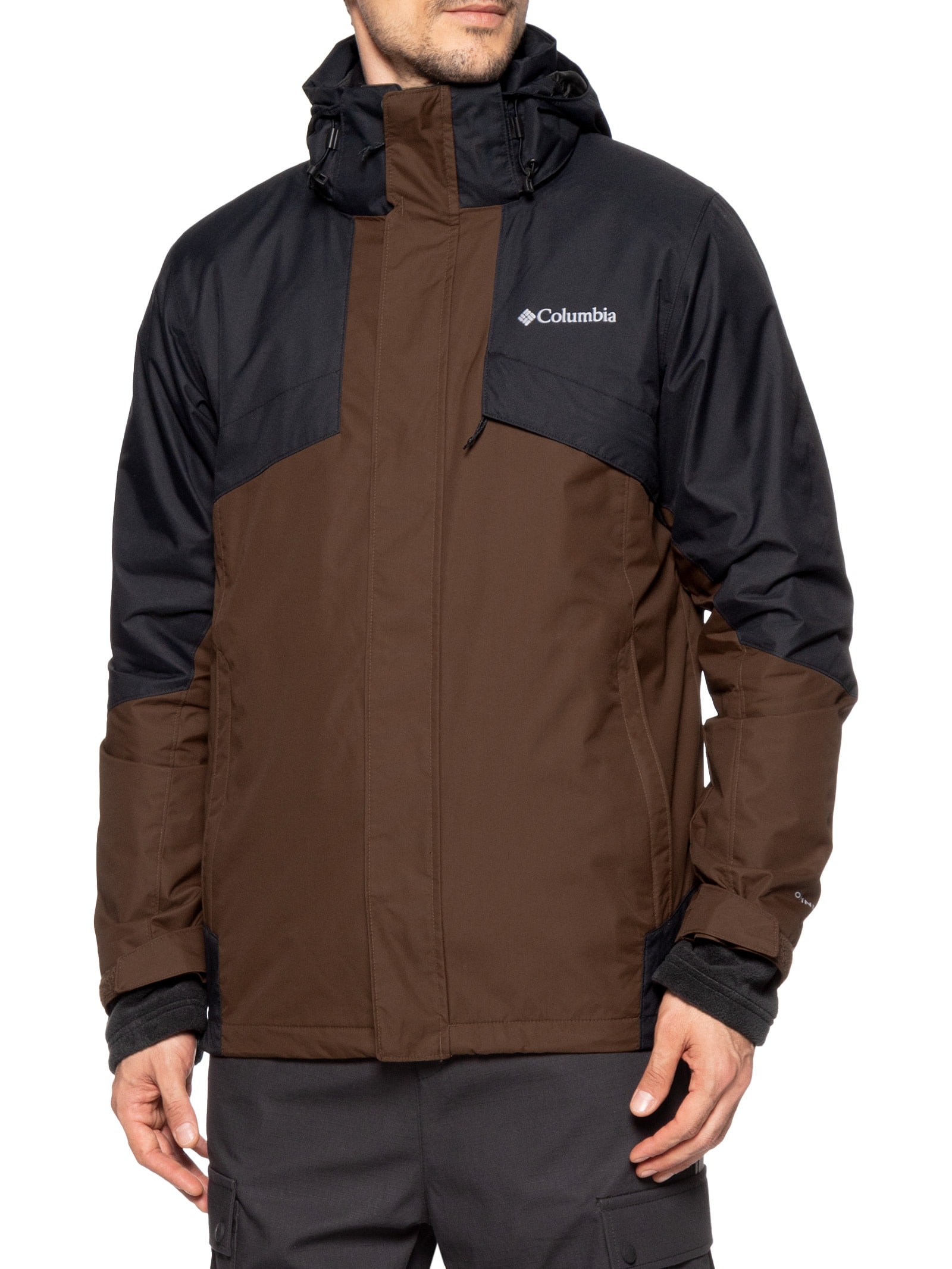 Jaqueta Masculina Interchange Bugaboo III Fleece Com Capuz Marrom Columbia