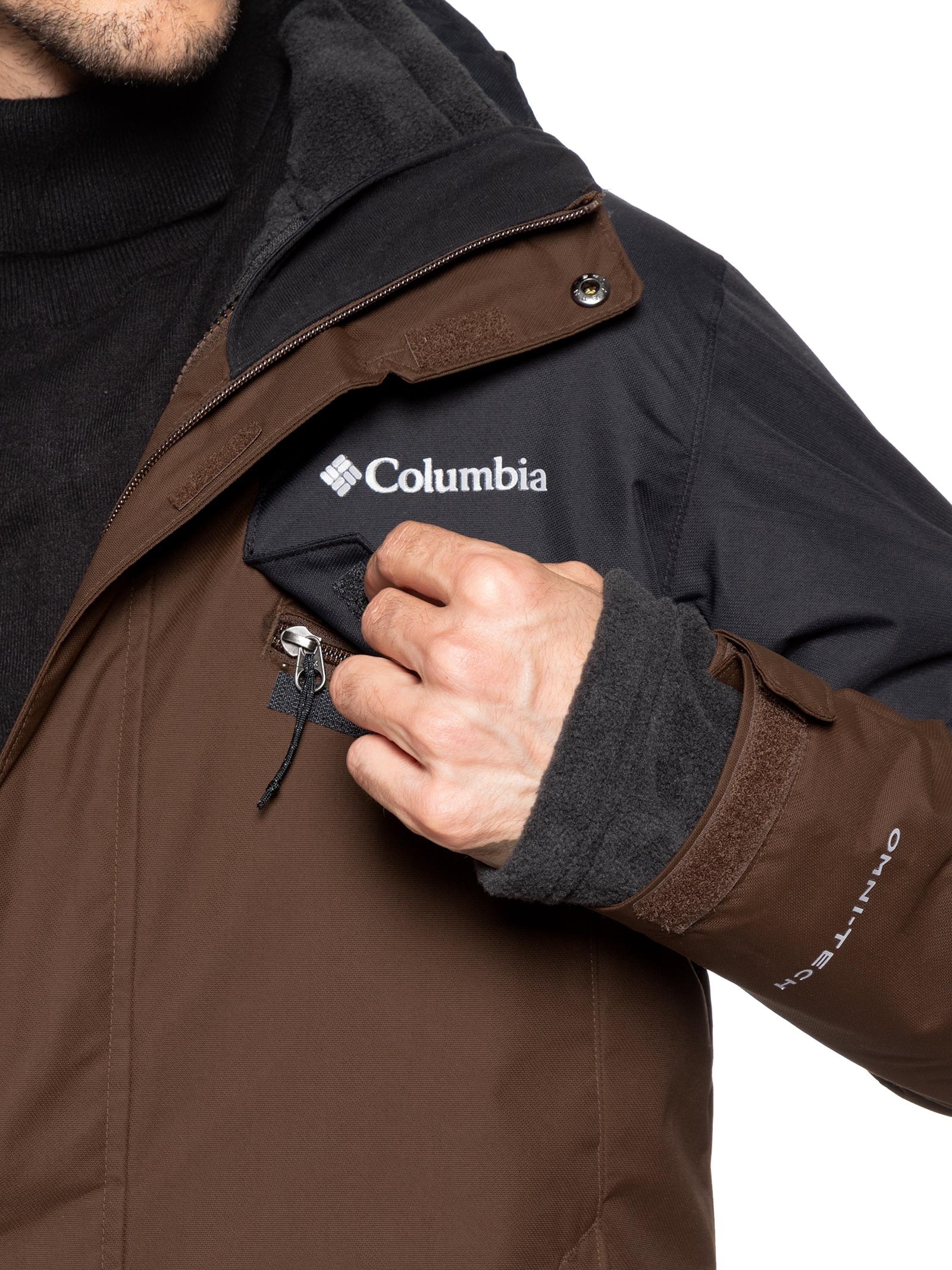 Jaqueta Masculina Interchange Bugaboo III Fleece Com Capuz Marrom Columbia