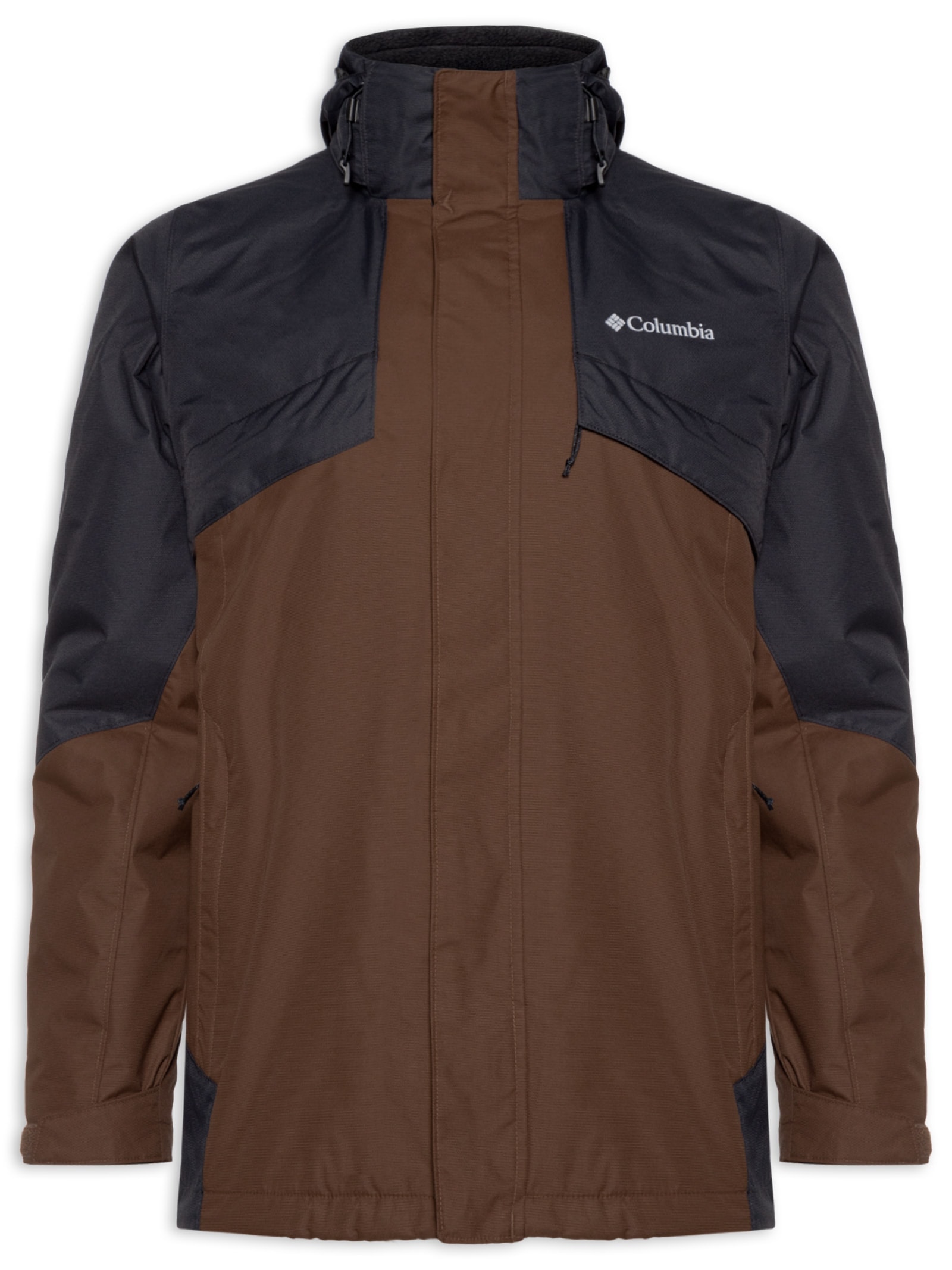 Jaqueta Masculina Interchange Bugaboo III Fleece Com Capuz Marrom Columbia