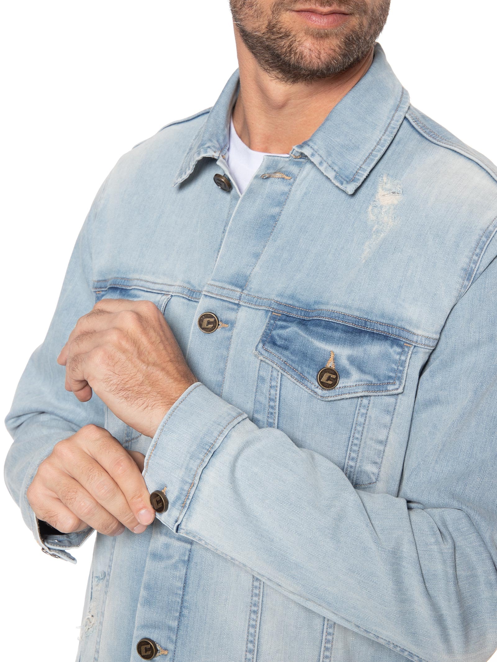 Jaqueta Masculina Jeans Azul Colcci - Main Image