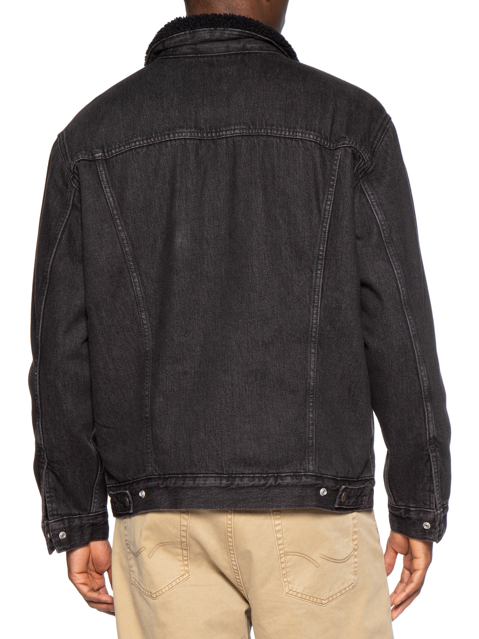 Jaqueta Masculina Jeans Modelagem Relaxed Sherpa Tracker Preto Levi's